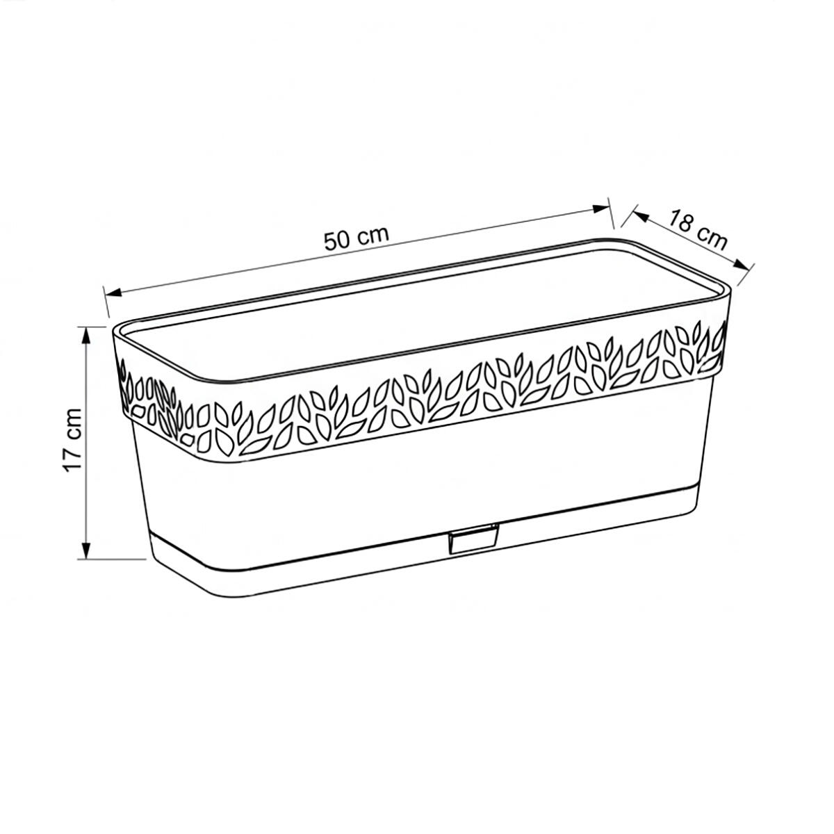 Vaso e sottovaso Opera Cloe STEFANPLAST in polipropilene grafite H 17 x L 50 x P 18 cm - 4