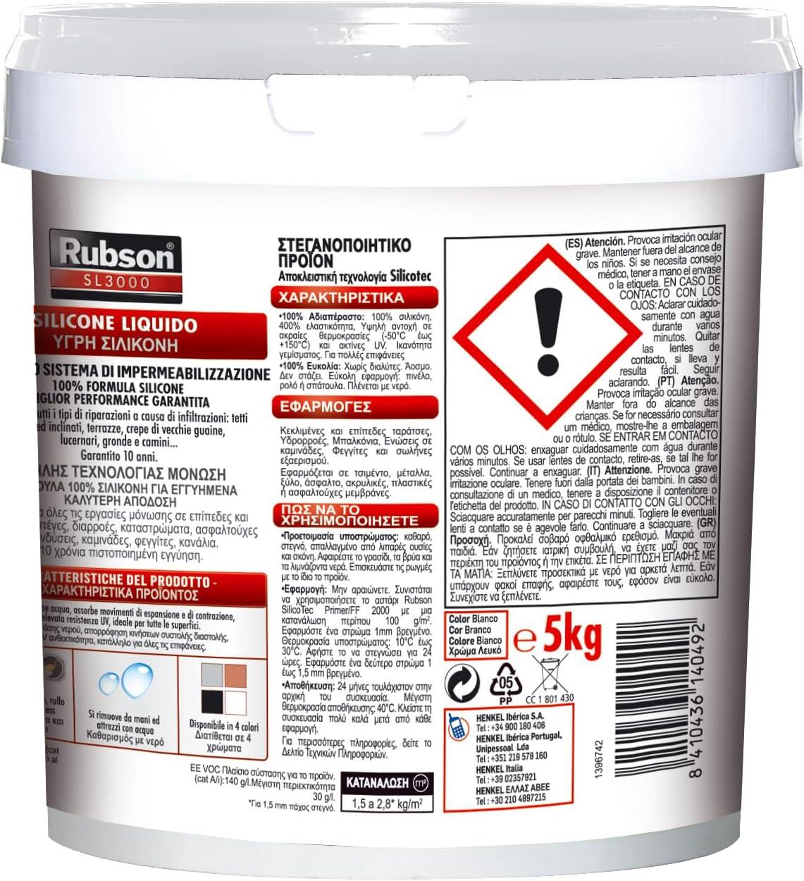 Silicone líquido RUBSON SL3000 BRANCO 5KG - 3