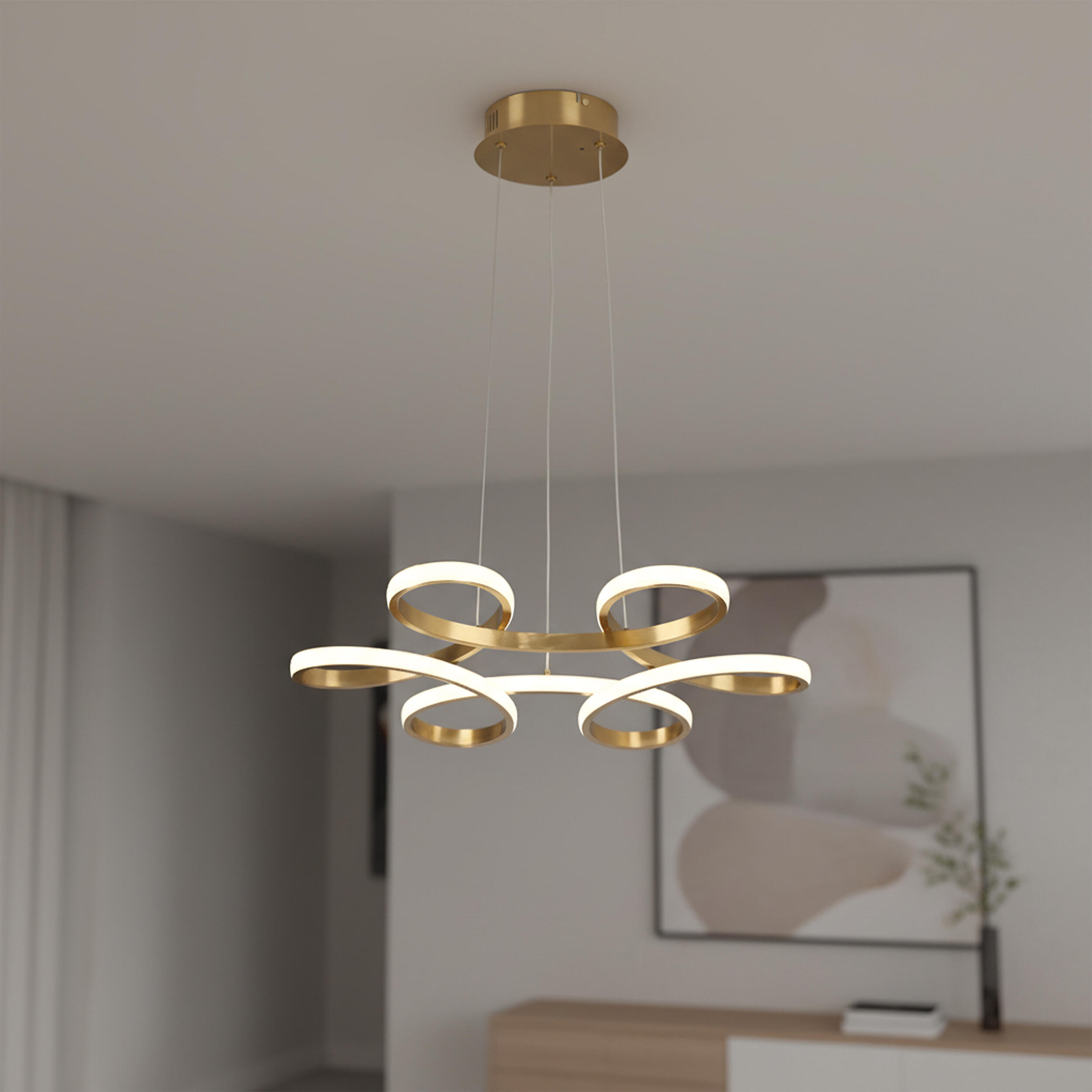 Lampa wisząca Fiore Gold z pilotem LED 5500 lm 40W barwa od ciepłej do zimnej złota Goldlux - 2
