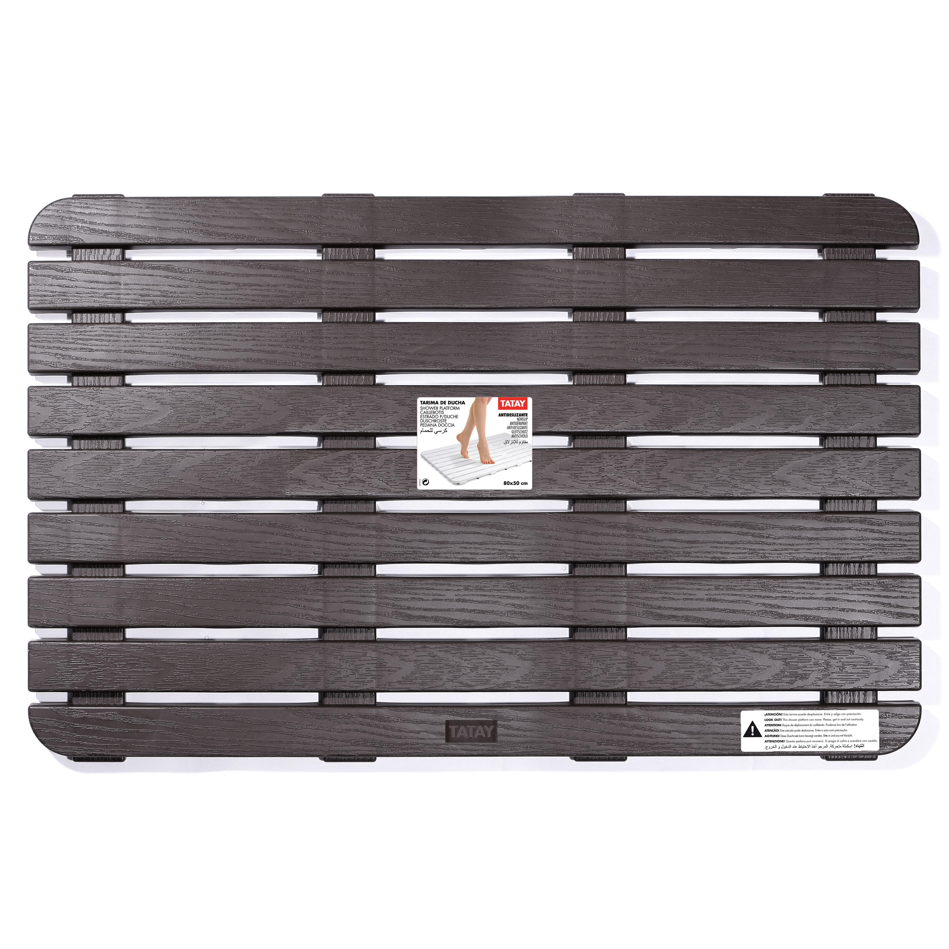Tarima baño rectangular oscura 50x 80 cm - 6