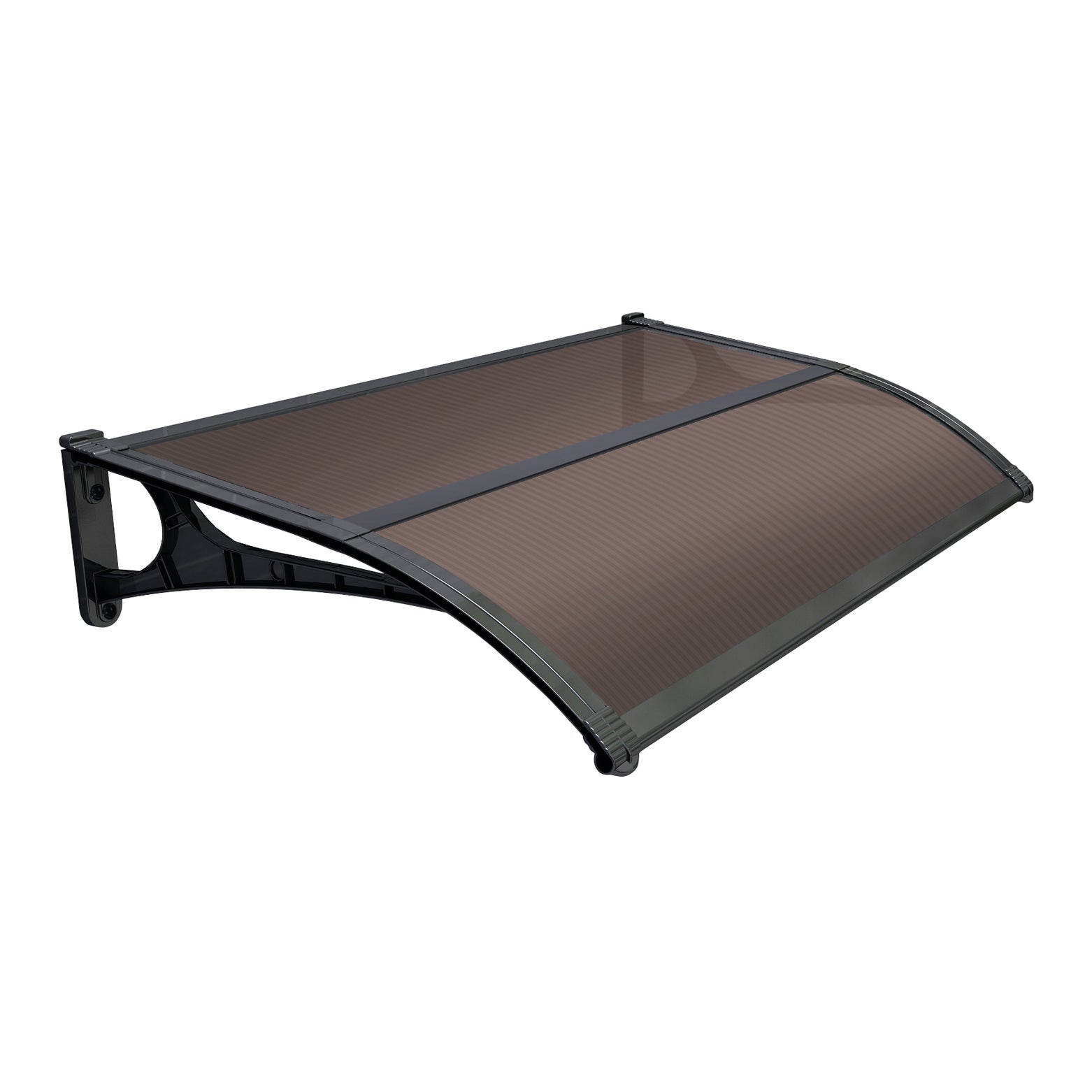 Pensilina in policarbonato marrone L 135 x P 100 cm struttura in pvc nero - 2
