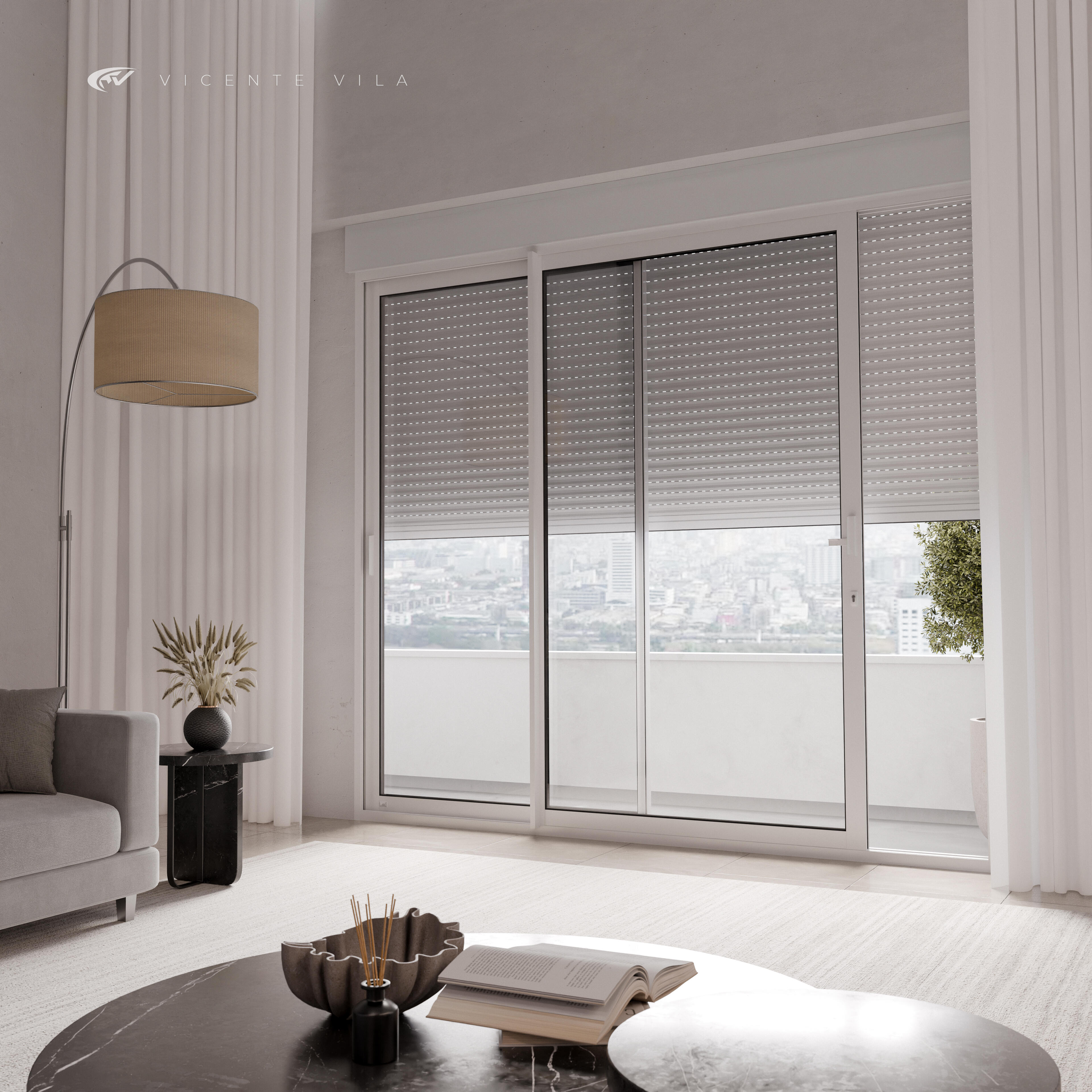 VOLET ROULANT ELECTRIQUE EN ALUMINIUM BLANC 215X180 CM - 3