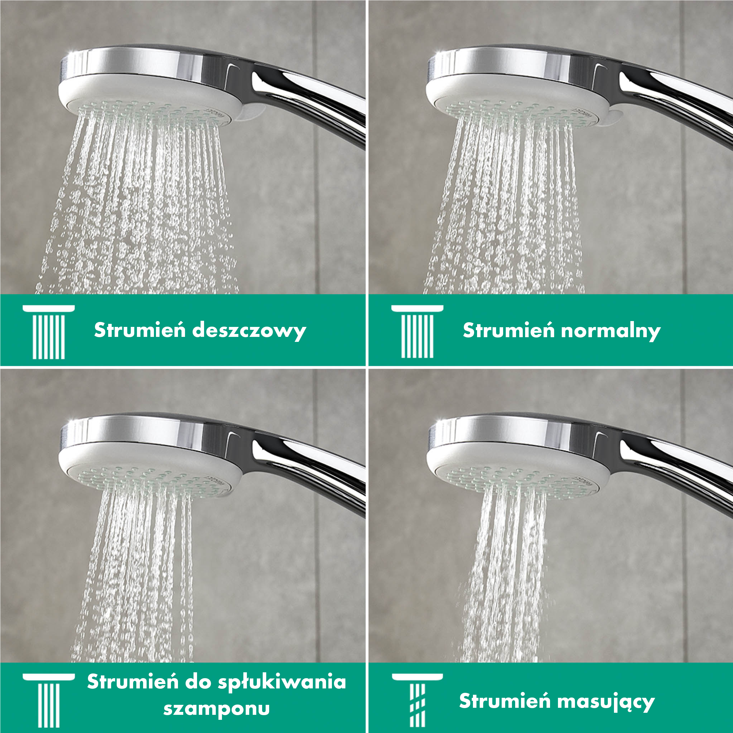Słuchawka prysznicowa Croma 100 Vario       4-funkcyjna chrom Hansgrohe - 3