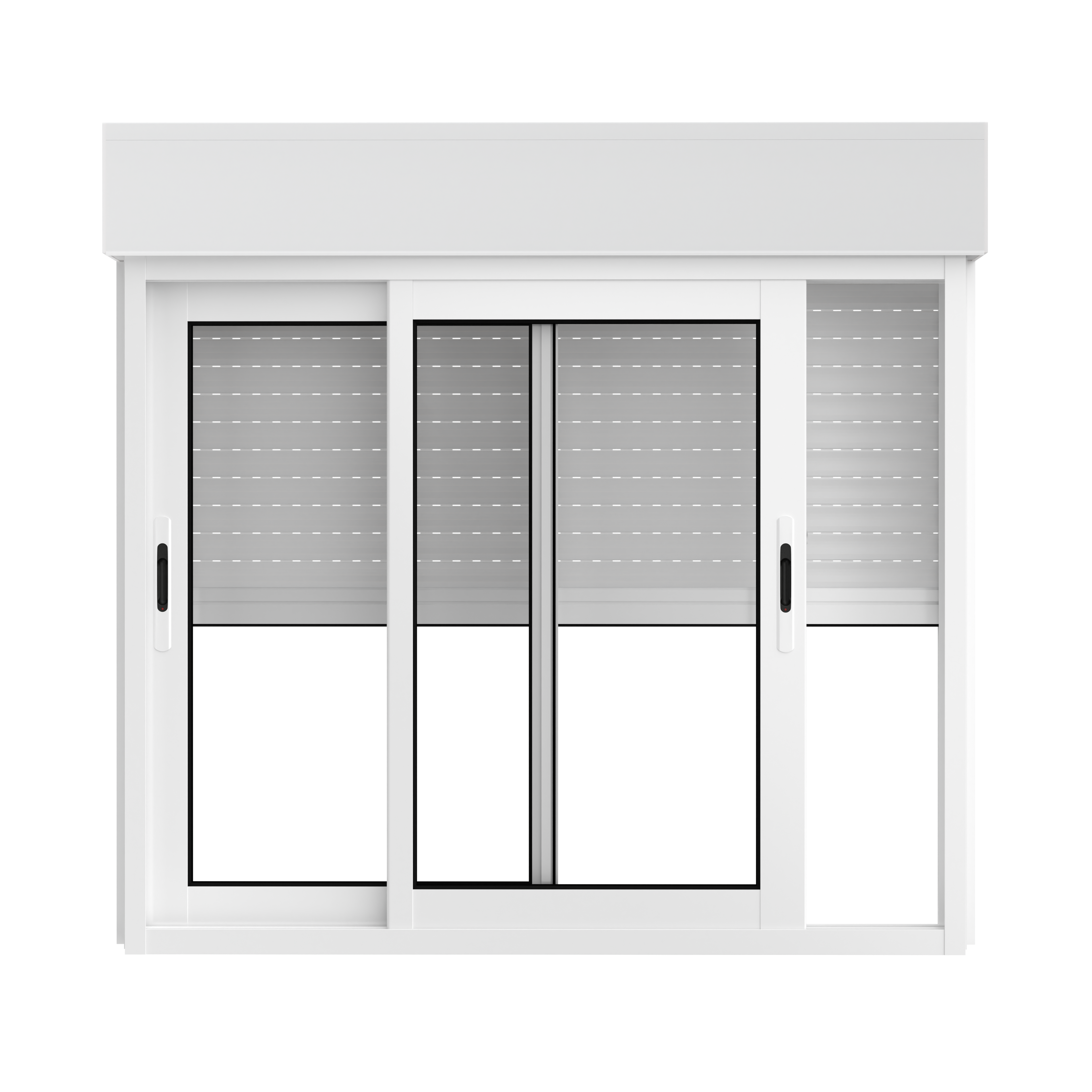 Fenêtre aluminium H.105 x l.120 cm coulissant 2 vantaux avec volet roulant intégré blanc - 5