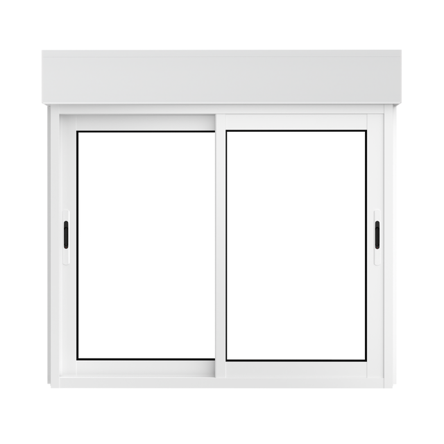 Fenêtre aluminium H.105 x l.120 cm coulissant 2 vantaux avec volet roulant intégré blanc