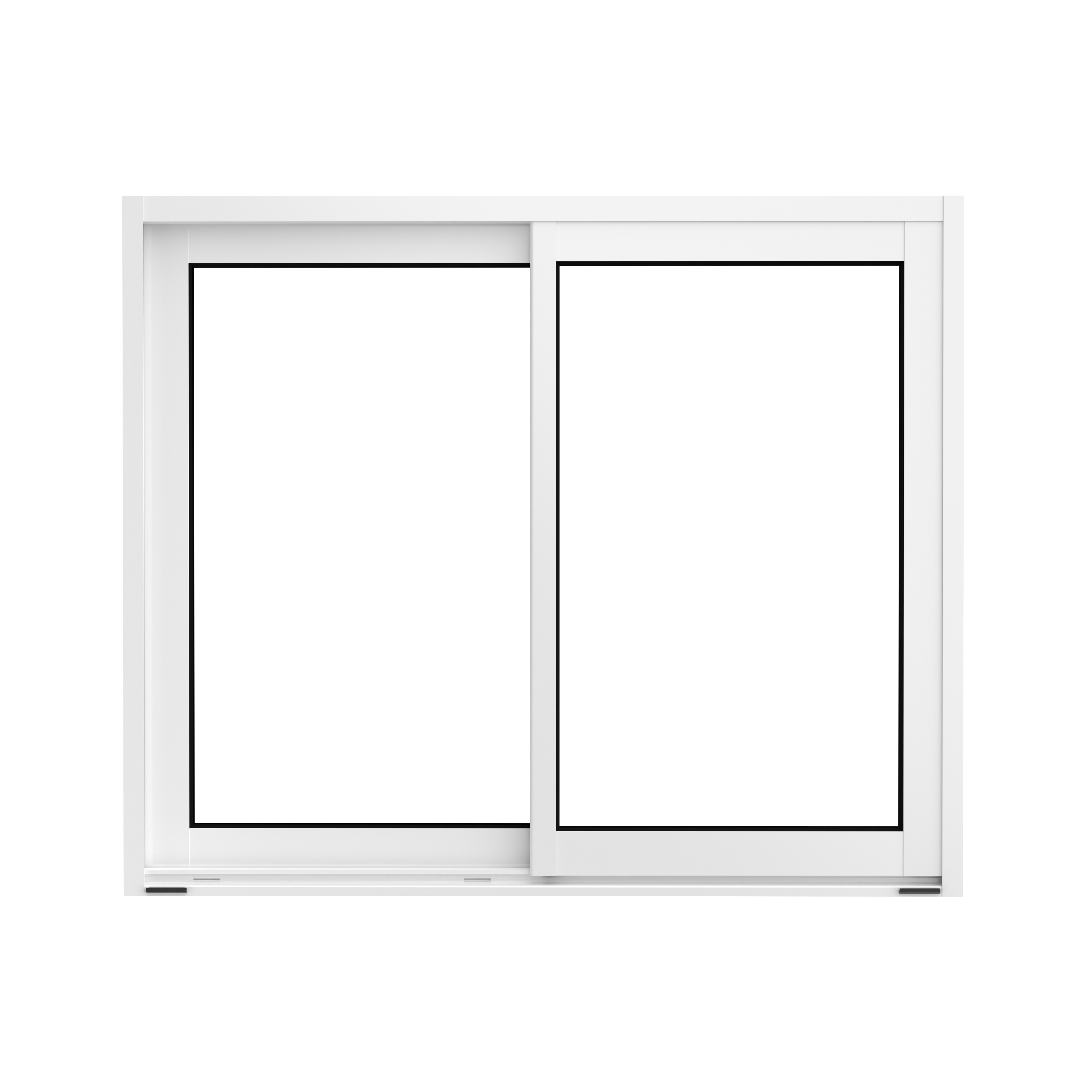 Fenêtre aluminium H.115 x l.100 cm coulissant 2 vantaux blanc - 5