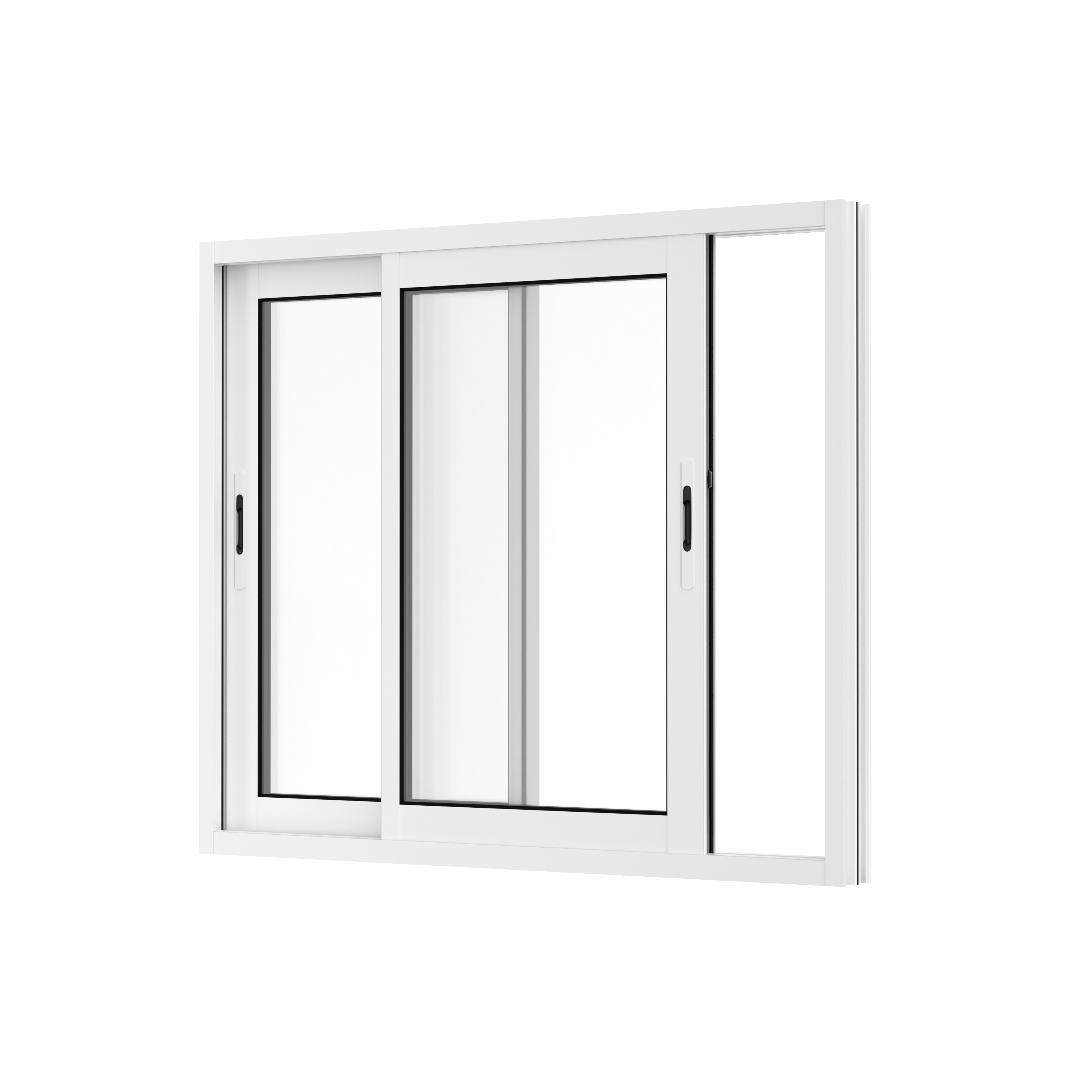 Fenêtre aluminium H.115 x l.100 cm coulissant 2 vantaux blanc - 4