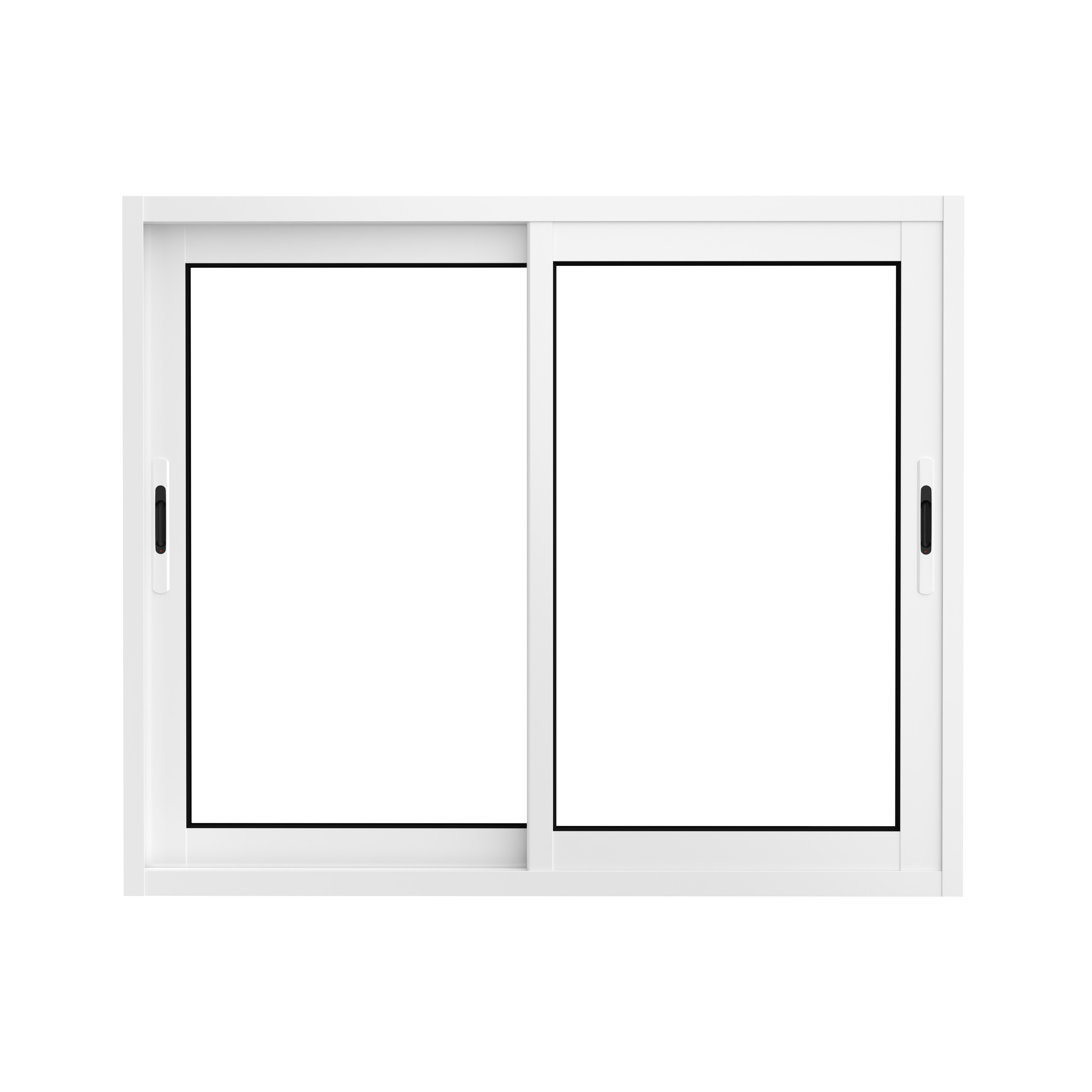 Fenêtre aluminium H.115 x l.100 cm coulissant 2 vantaux blanc - 3