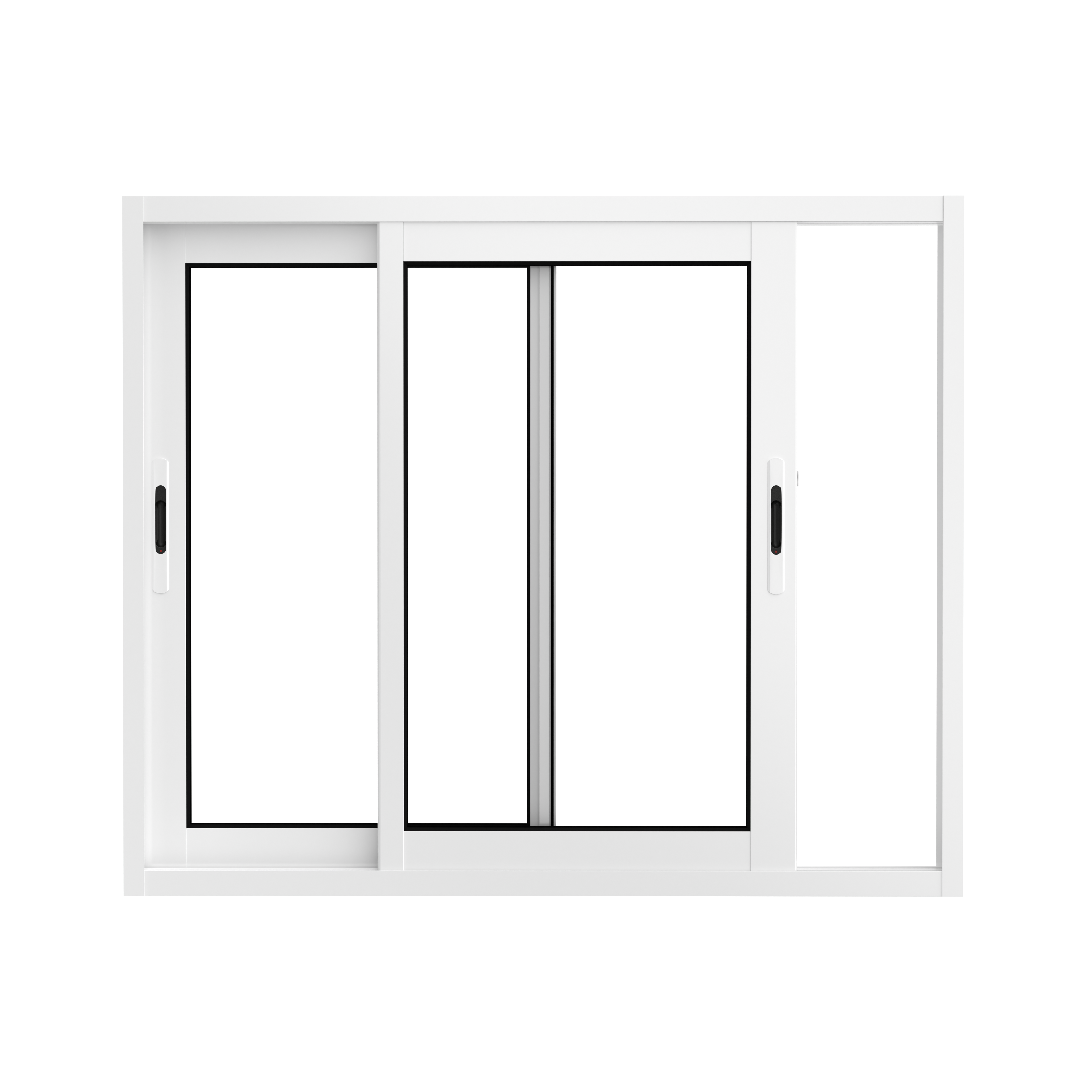 Fenêtre aluminium H.115 x l.100 cm coulissant 2 vantaux blanc - 2
