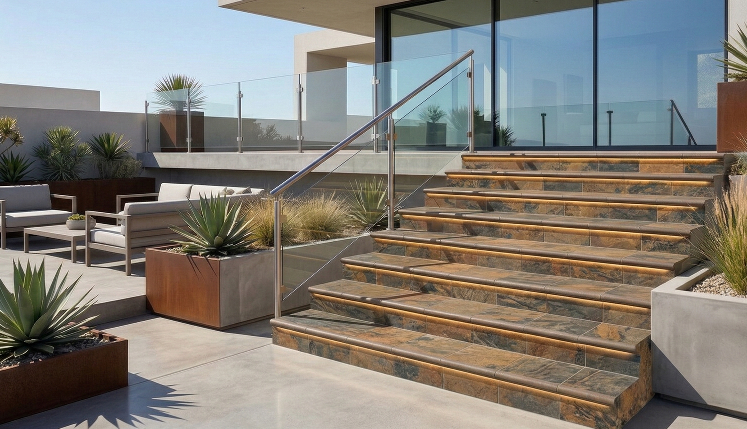 PELDAÑO GRES 33X33 CM. RAYASTHAN OCRE. UNIDAD - 2