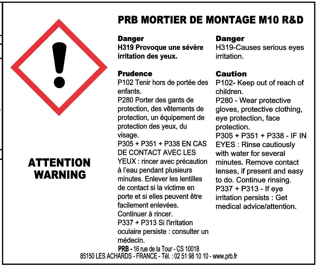 Mortier prêt à l'emploi gris clair 25 kg - PRB  - 2