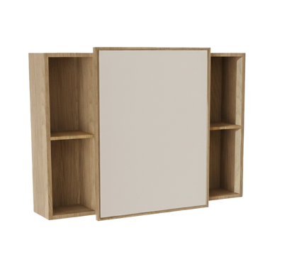 Armoire de toilette  l.100 cm H.64 cm P.17.5 cm, plaqué chêne Sylva - 2