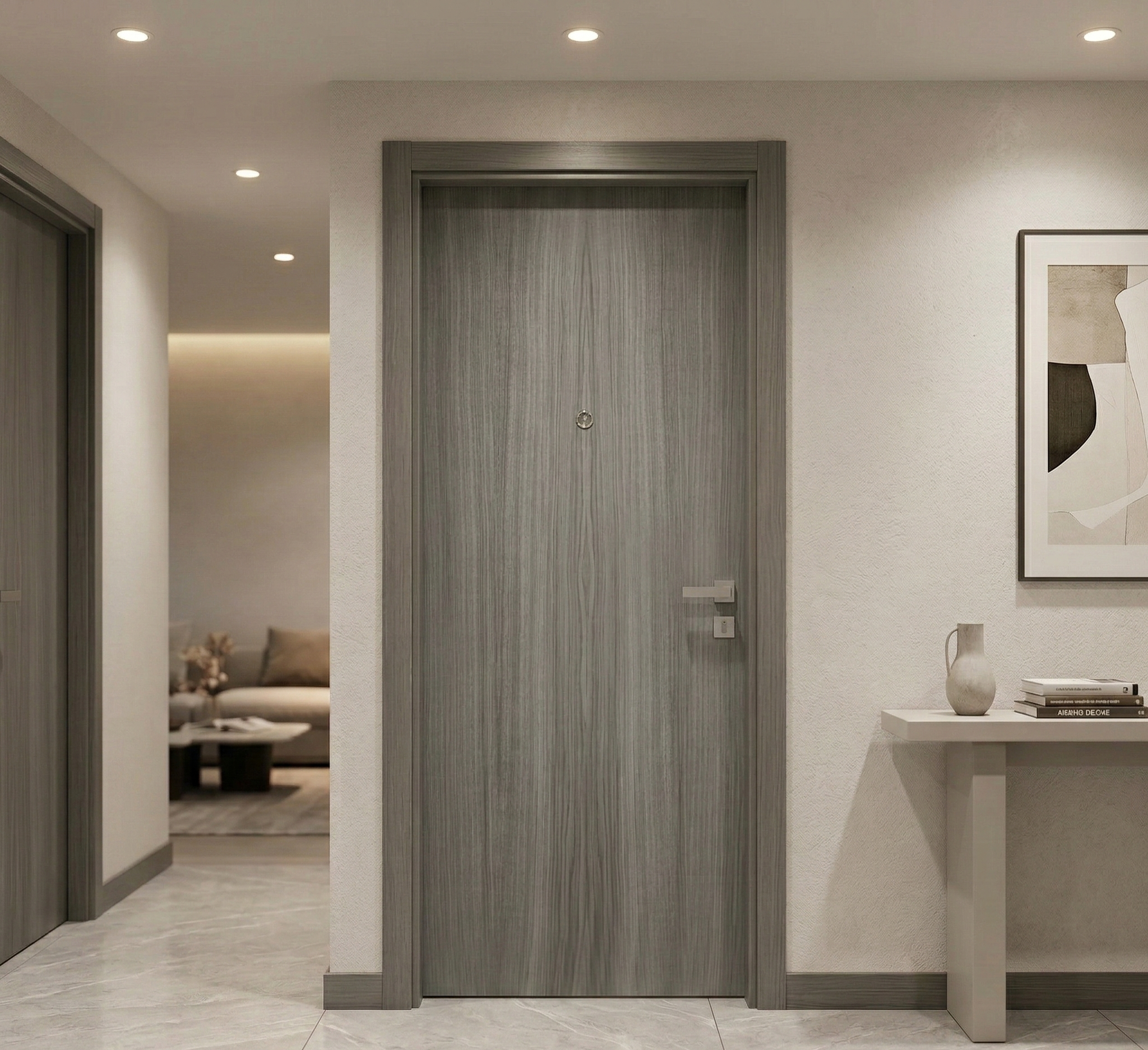 PANEL PUERTA ACORAZADA CARA INTERIOR MELAMINA GRIS T - 2