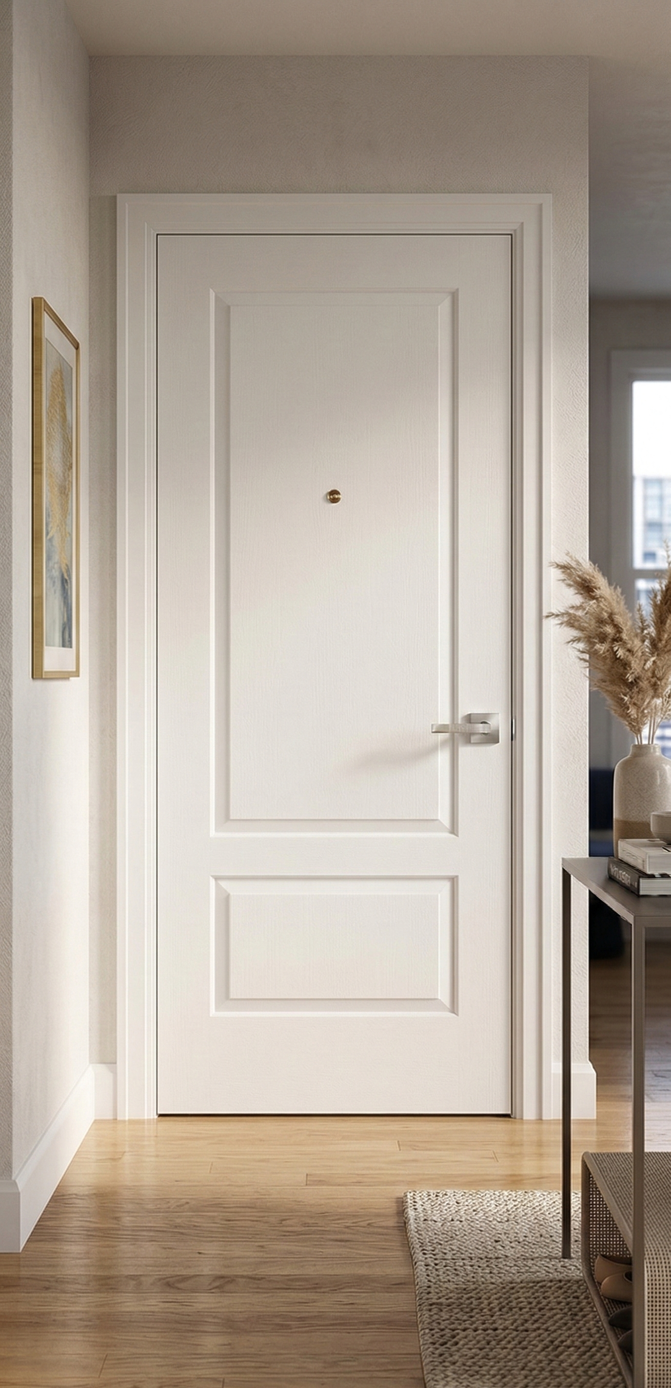 PANEL PUERTA ACORAZADA CARA INTERIOR LACADA BLANCO 2 CUADROS - 2