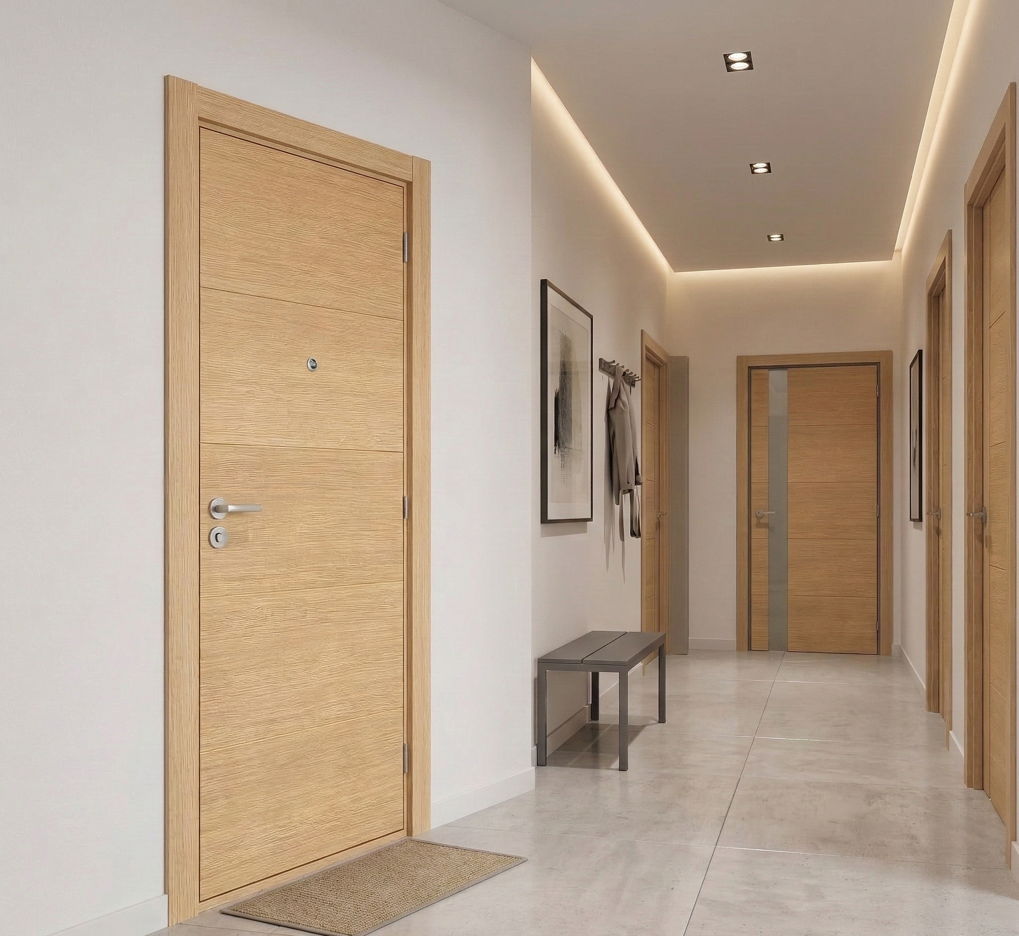 PANEL PUERTA ACORAZADA CARA INTERIOR VT5 MELAMINA ROBLE - 2