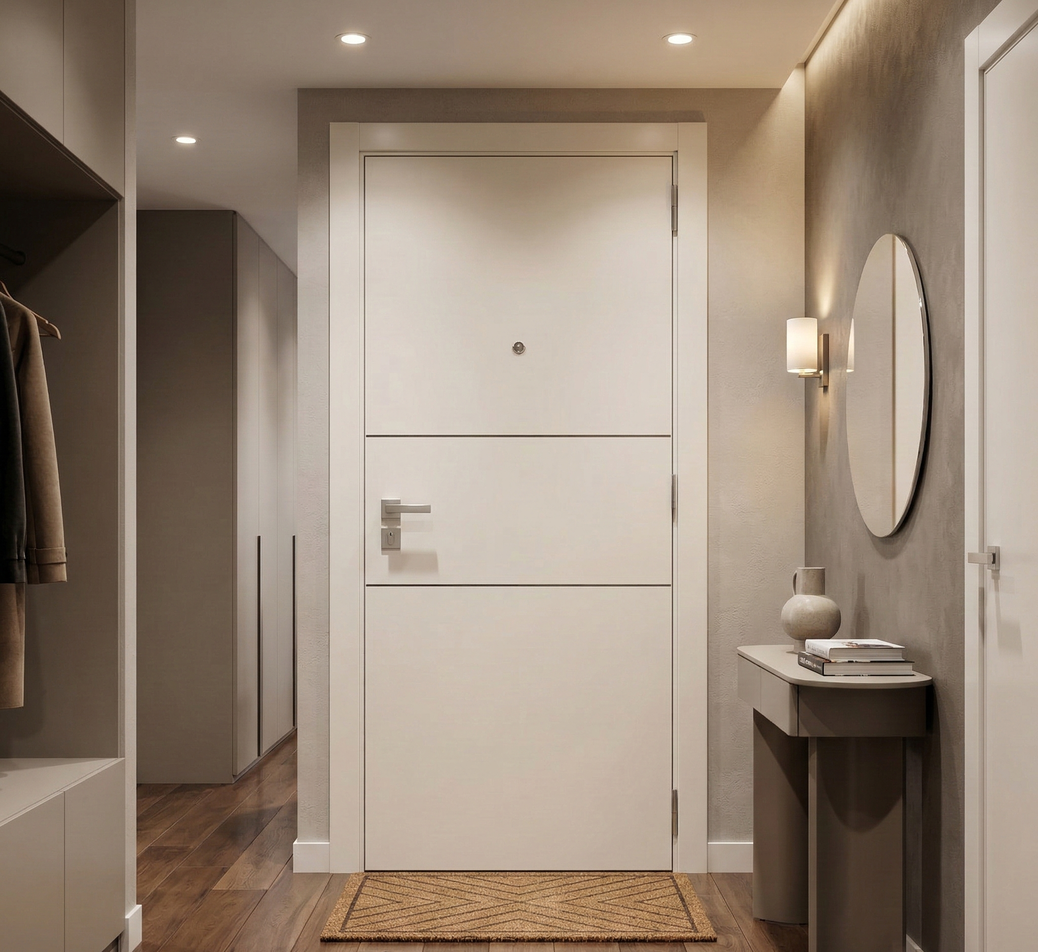 PANEL PUERTA ACORAZADA CARA INTERIOR VT2 LACADA BLANCA NEGRA - 2