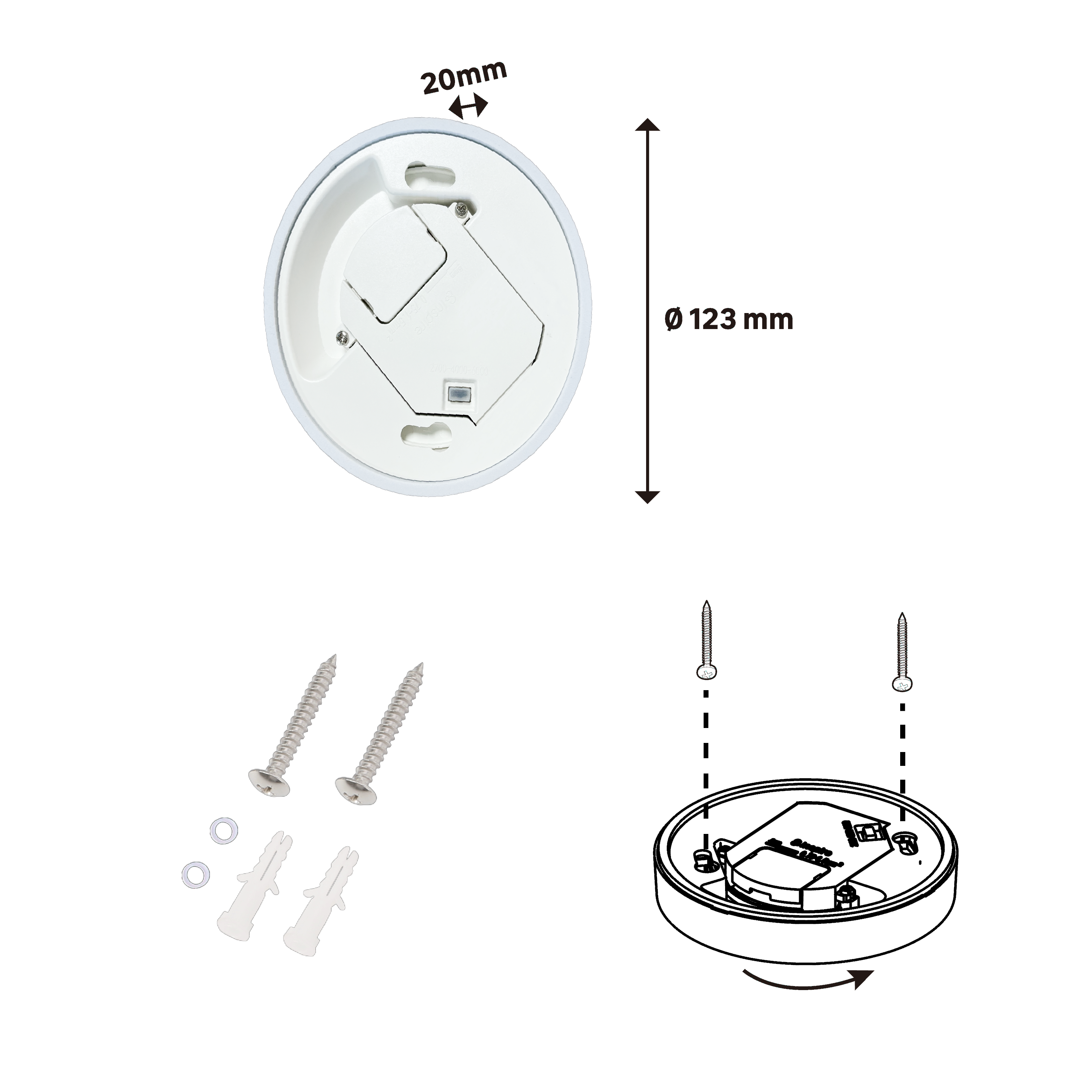 Spot à fixer LED Sanoa, D.12 cm, variations blancs et intensité, INSPIRE acier - 8