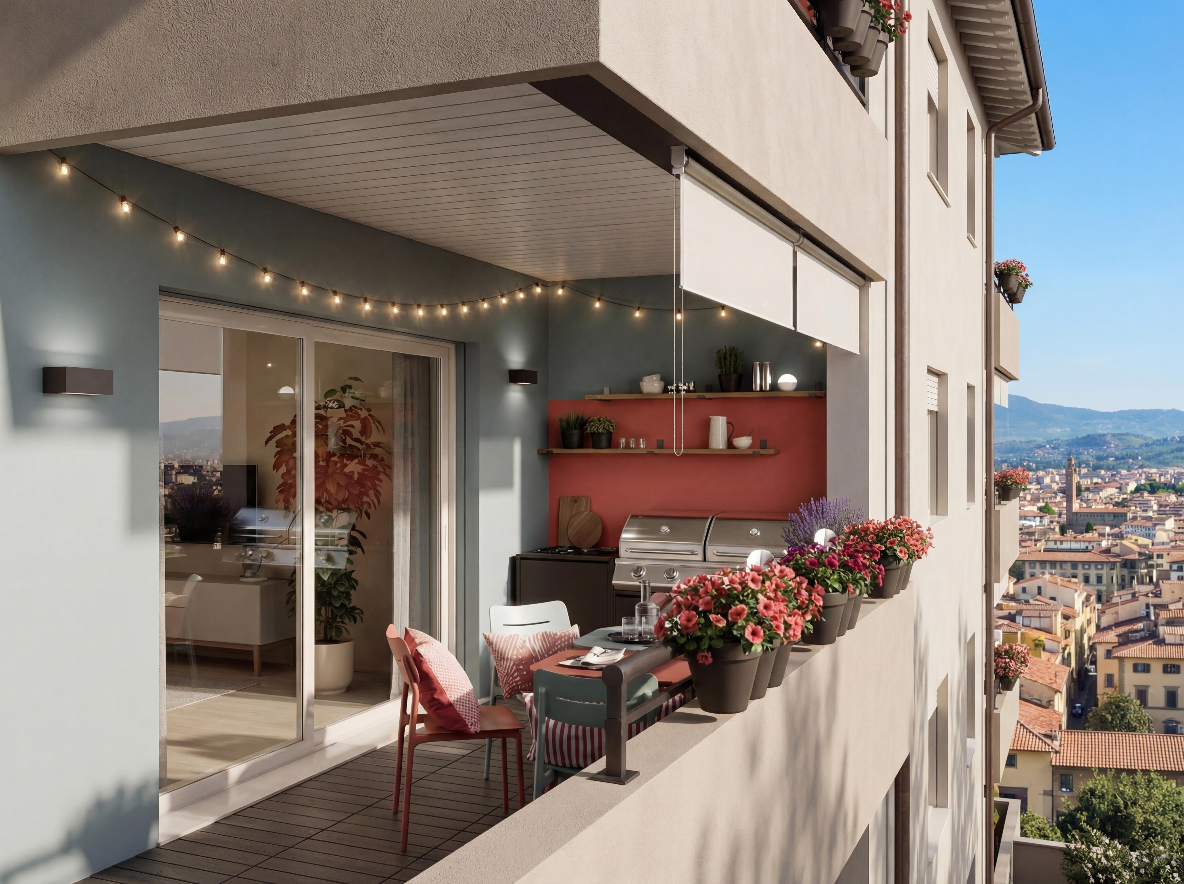 Sedia da giardino in alluminio Anafi NATERIAL, seduta in alluminio rosso - 8