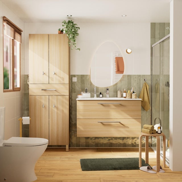 Mueble de baño con lavabo Remix2 roble claro 100x45 cm
