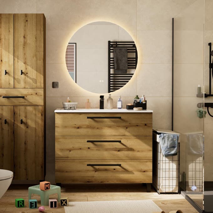 mueble de lavabo roble