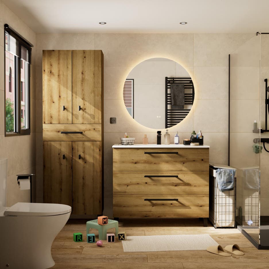 mueble de lavabo roble