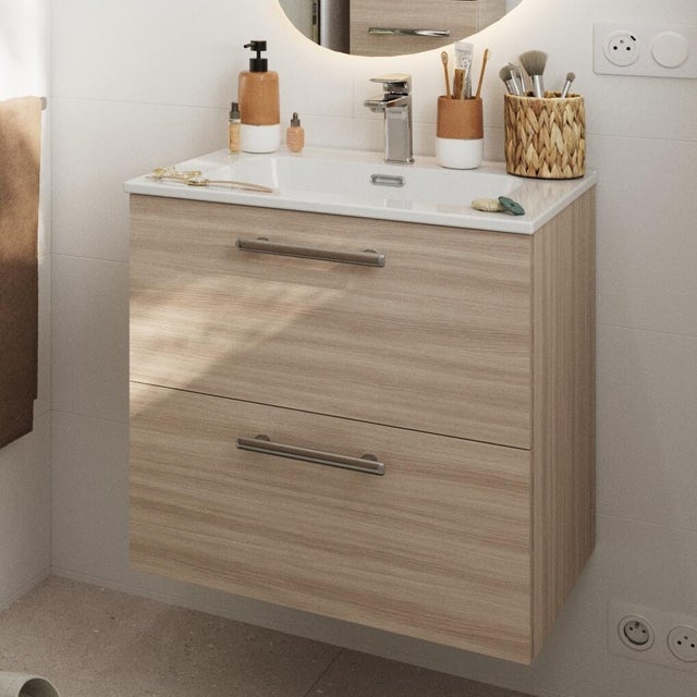 Mueble de baño con lavabo Remix2 roble claro 60x45 cm