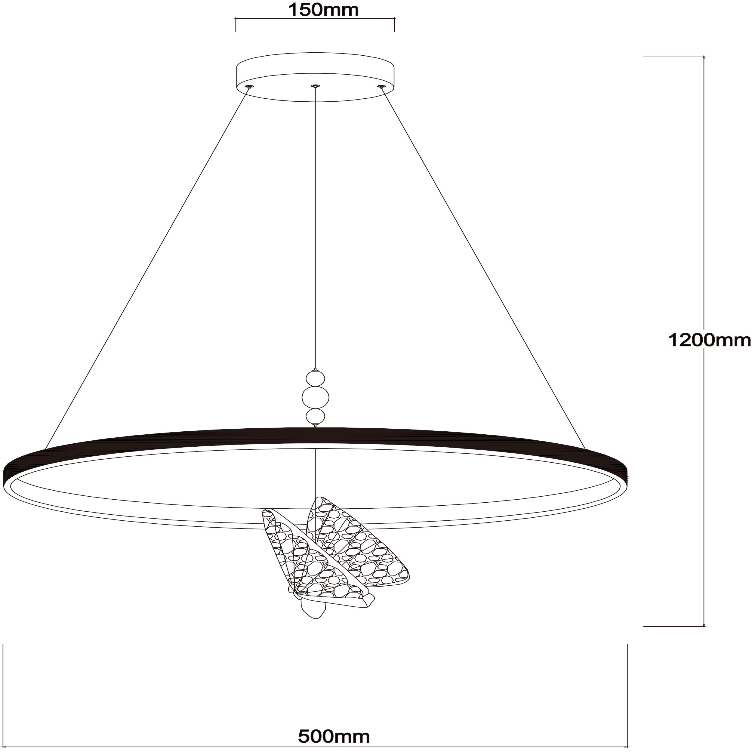 Lampa wisząca Marissa Cristal 3552 lm złota LED Light Prestige - 5