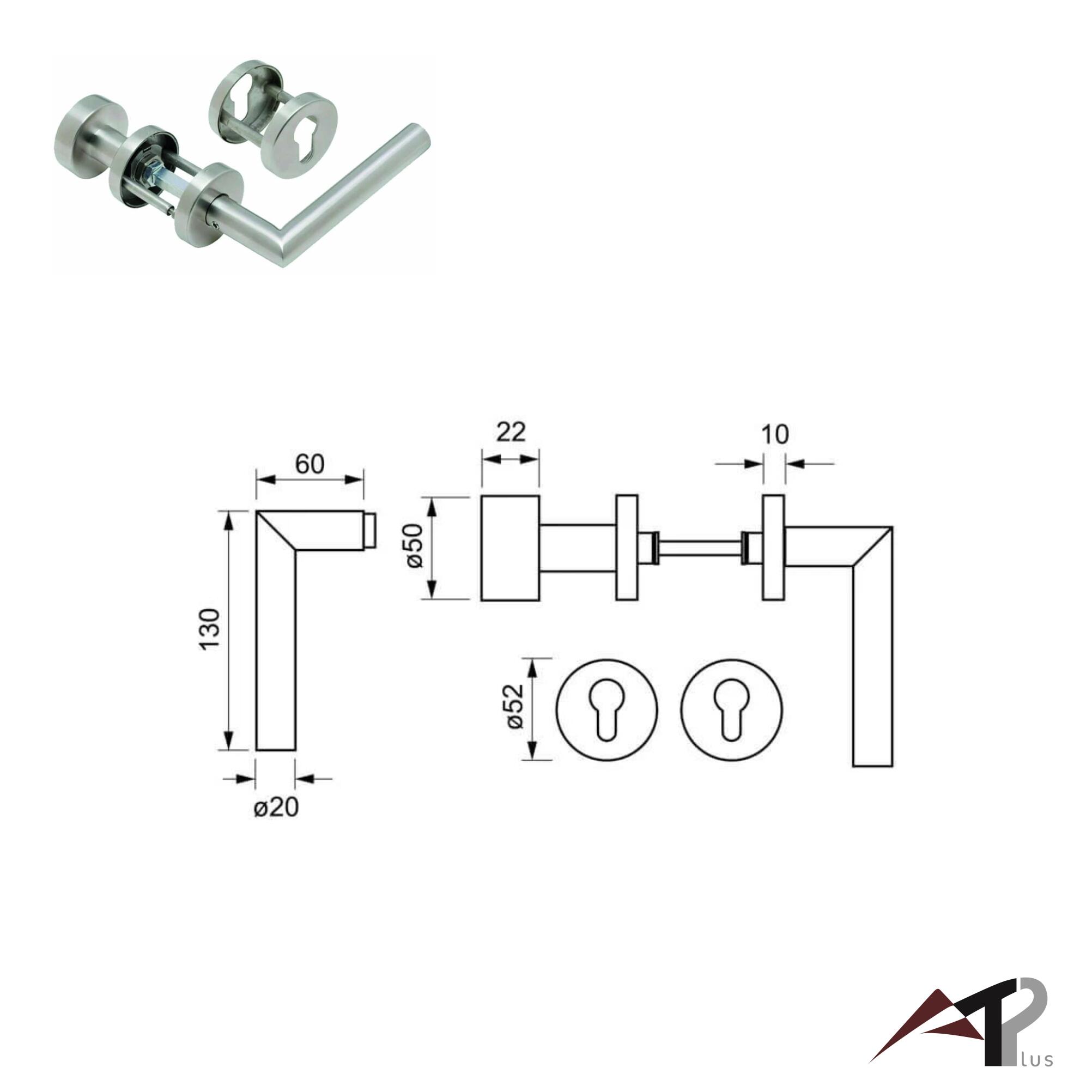 Puxador de porta roseta INOX - 3