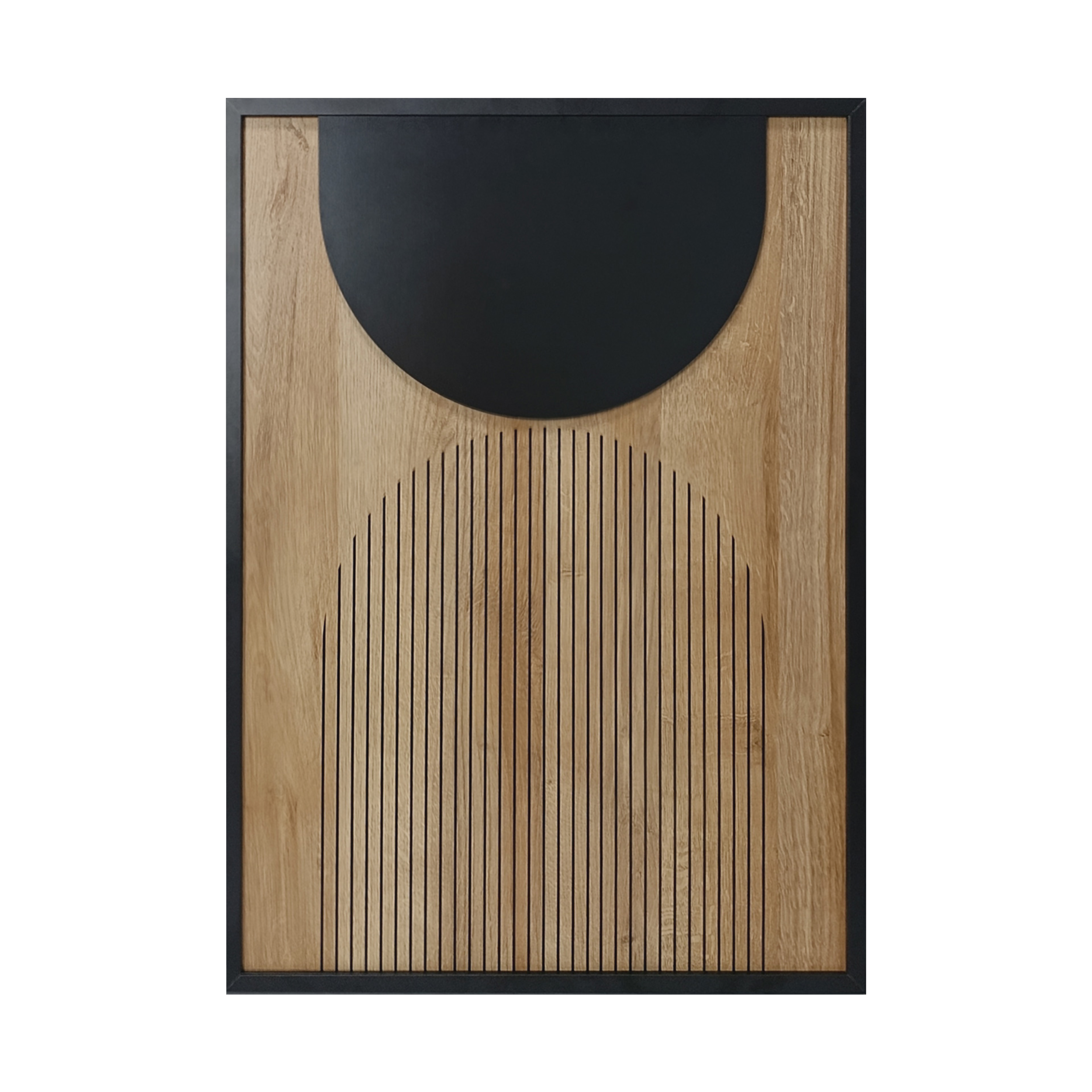 Obraz 3D Wooden Deco 50 x 70 cm geometryczny MDF dąb czarny
