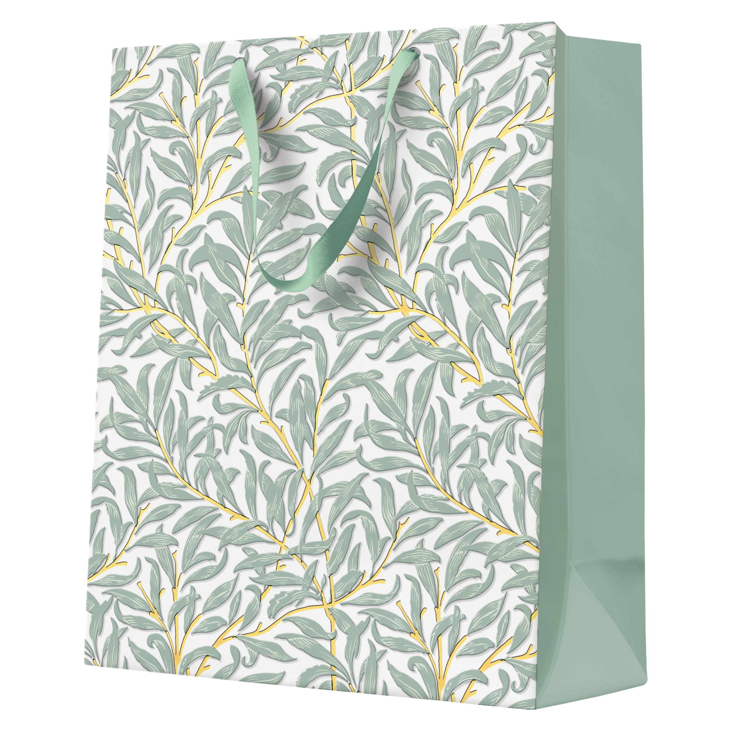 Torba prezentowa papierowa L 26.5 x 33.5 cm Willow Branch miętowa