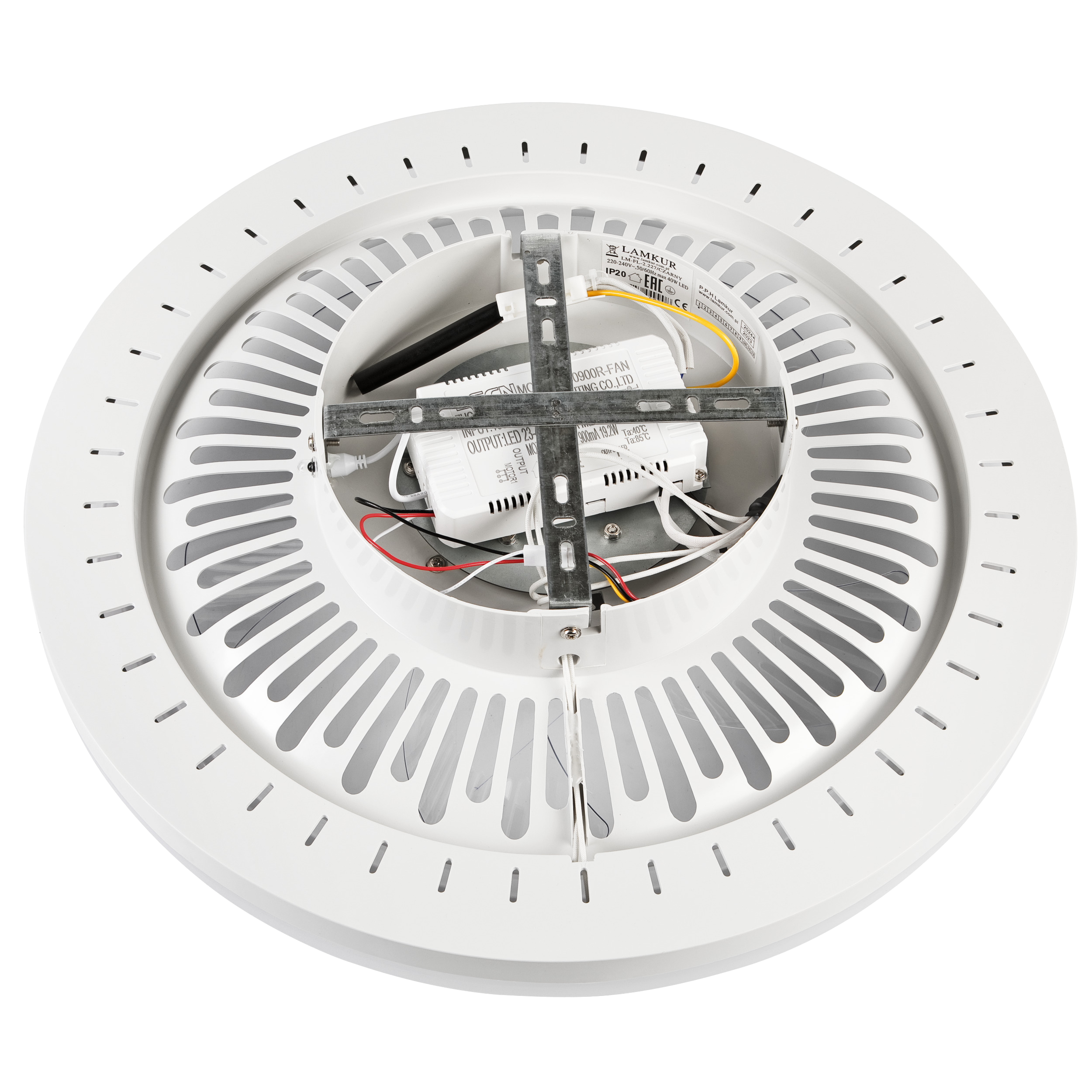Lampowentylator LED Gemma biało czarny 40W 4000 lm z pilotem