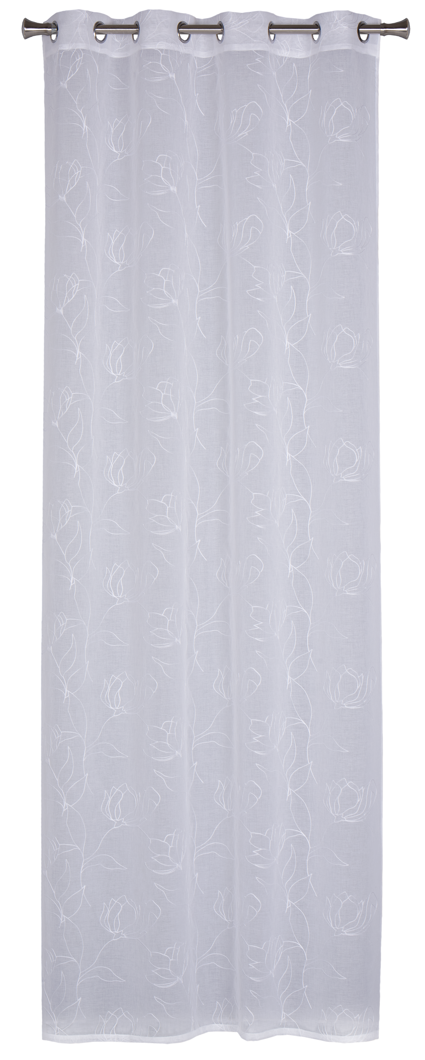 Firana gotowa Samia 140 x 250 cm biała haftowana na przelotkach
