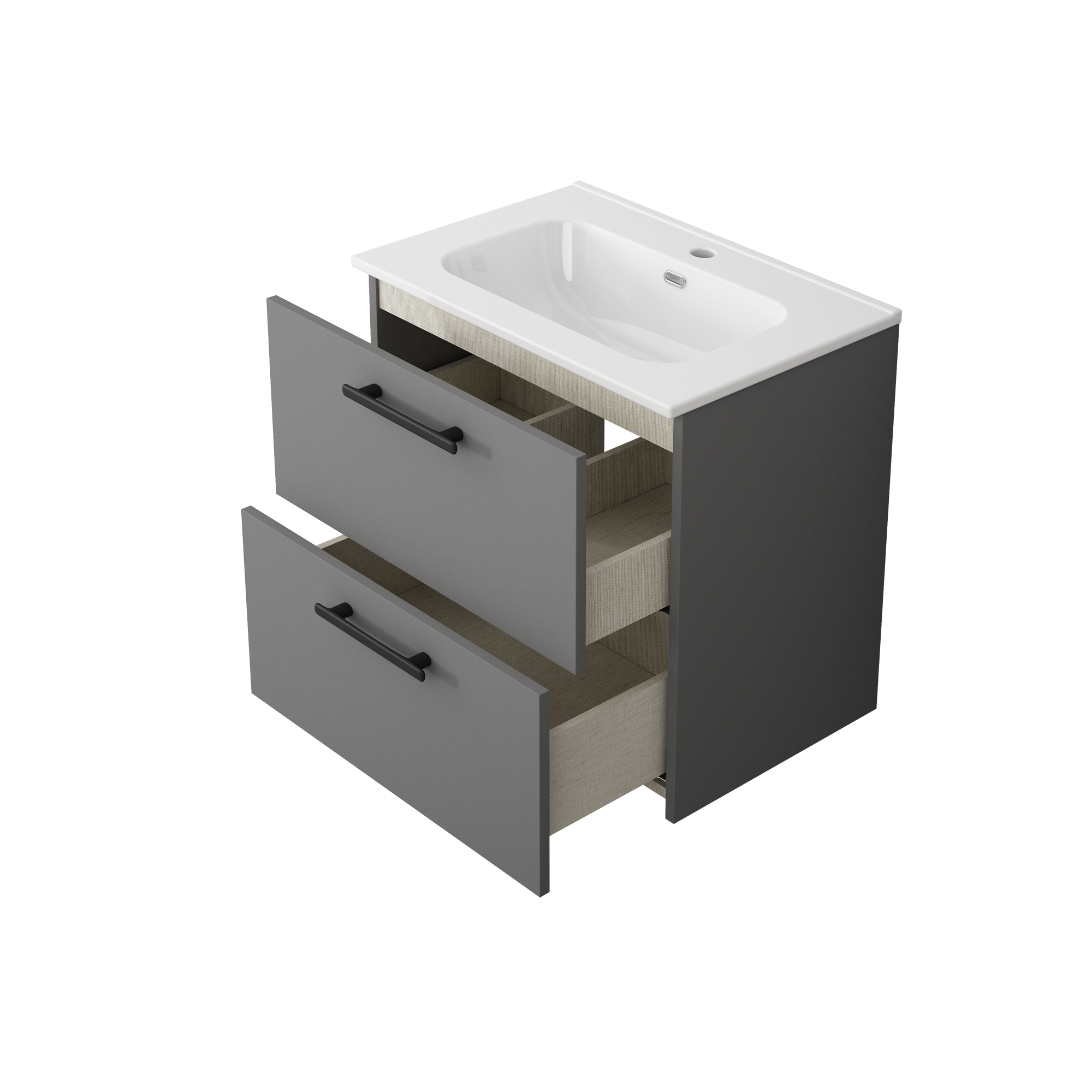 Mueble de baño Remix2 cemento 60x40 cm (lavabo no incluido) - 8