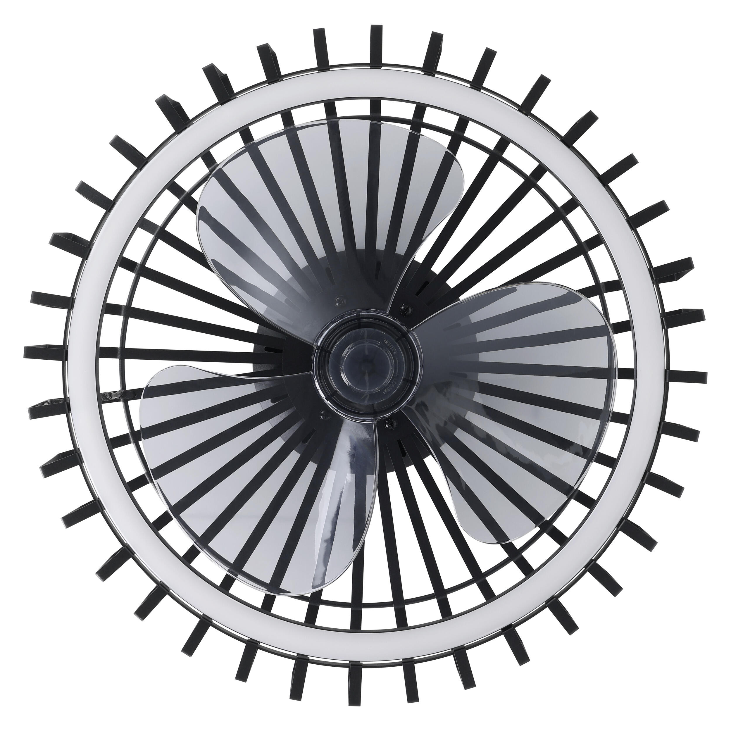EGLO Ventilatore da soffitto ORIKUM pale trasparenti, struttura nero ø 46.3 cm