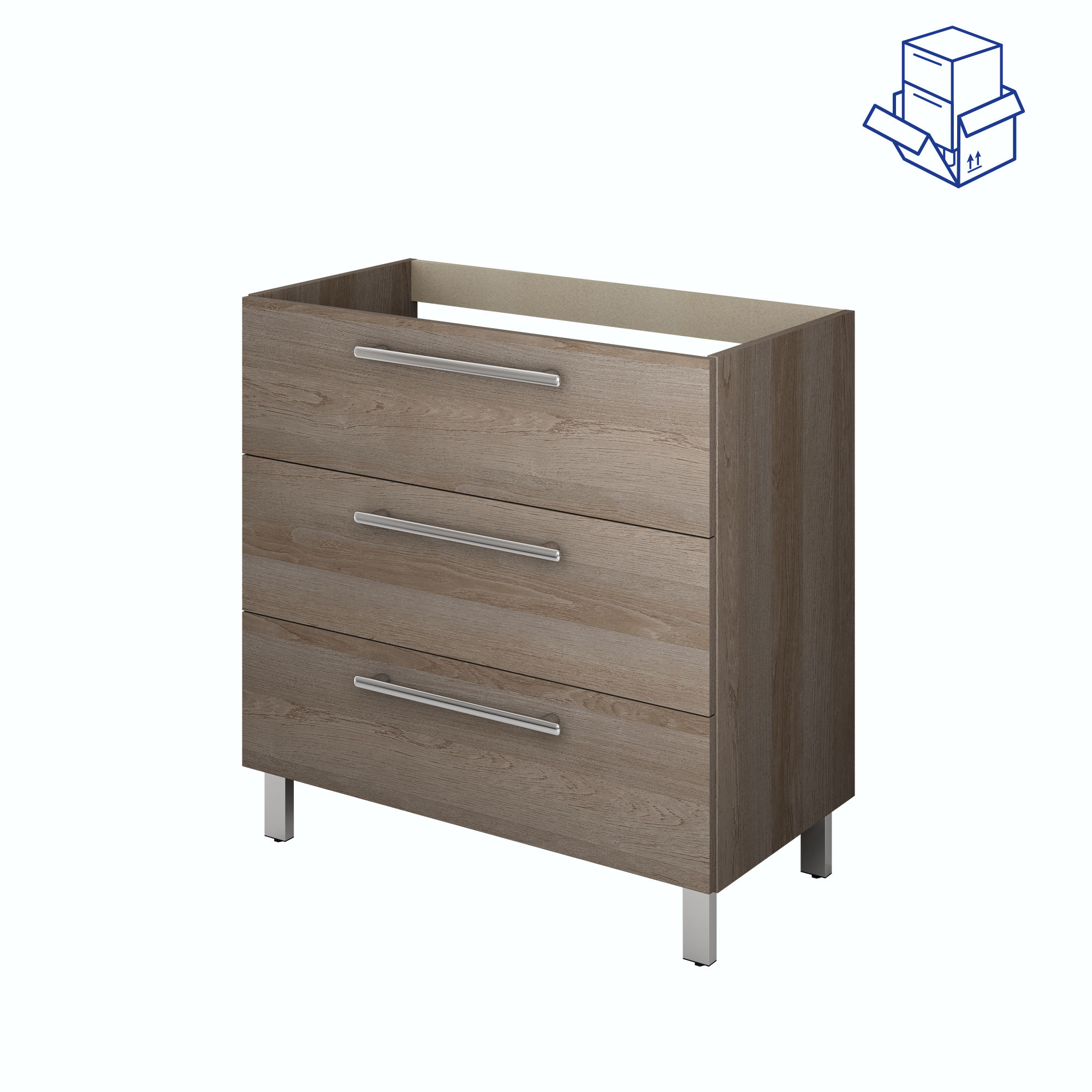 Mueble de baño con lavabo Remix2 roble gris 60x45 cm - 5