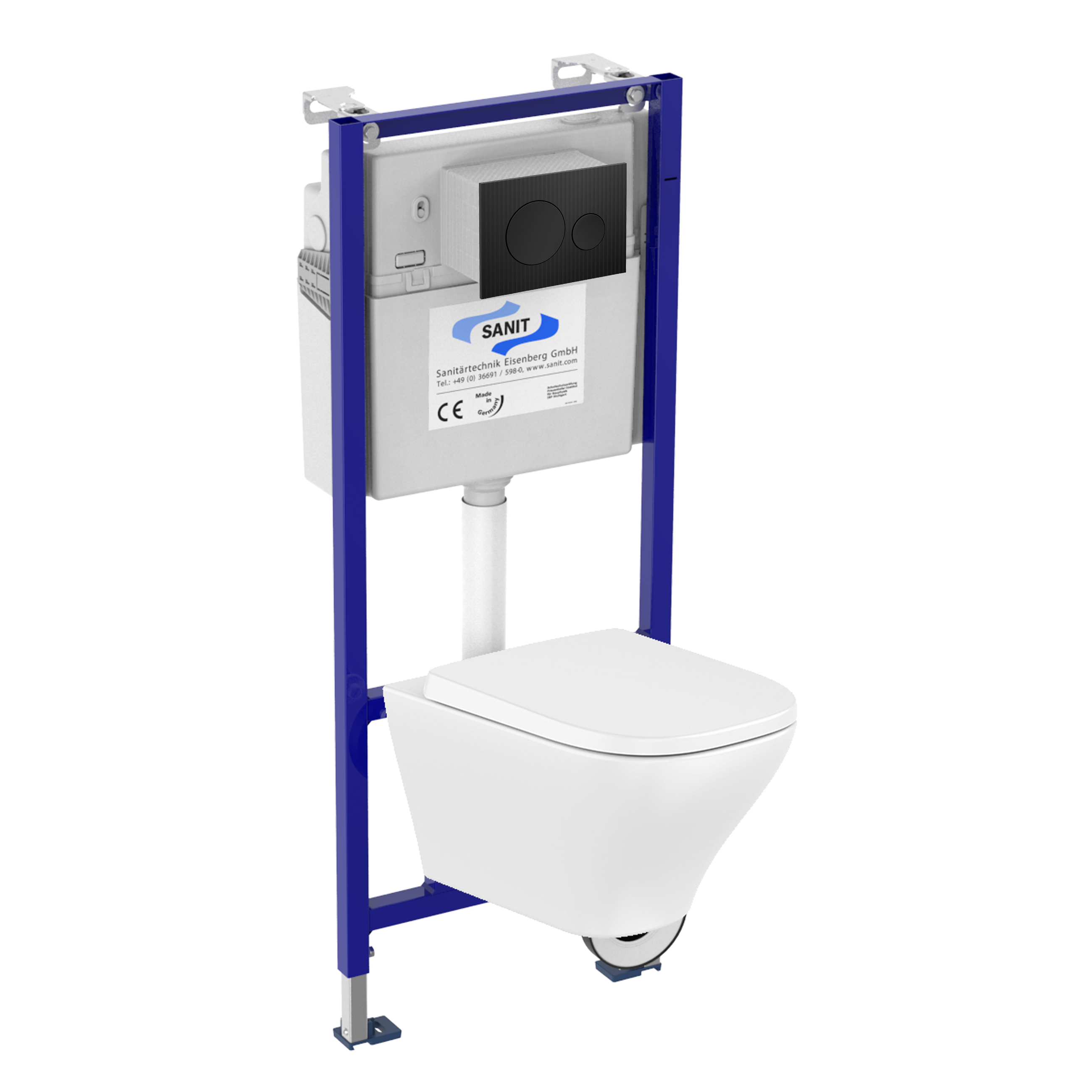 Zestaw podtynkowy WC Adagio miska bezkołnierzowa wirowa, deska wolnoopadająca, przycisk Dance czarny mat Roca