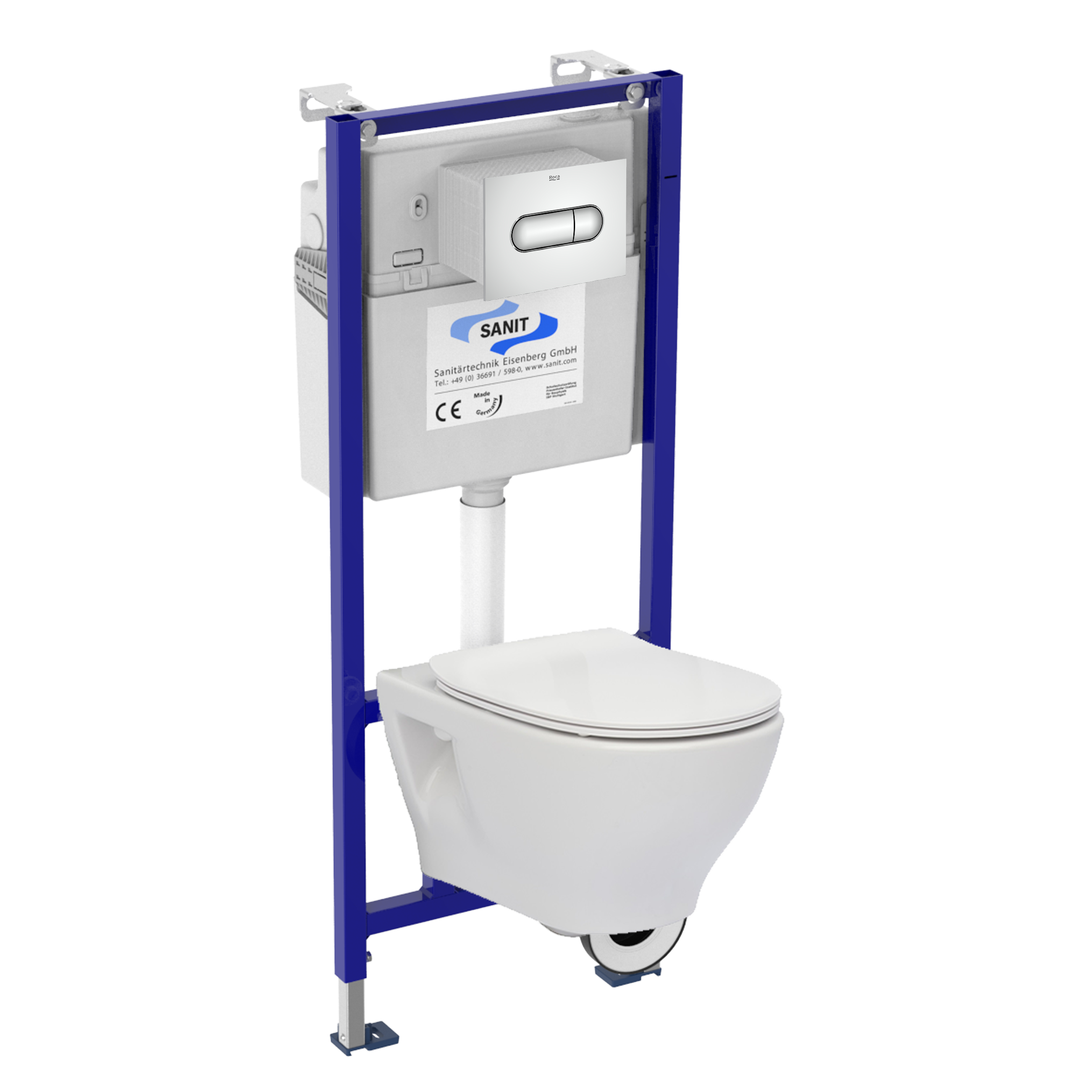 Zestaw podtynkowy WC Nereus + miska bezkołnierzowa + deska wolnoopadająca + przycisk NV2 chrom Roca