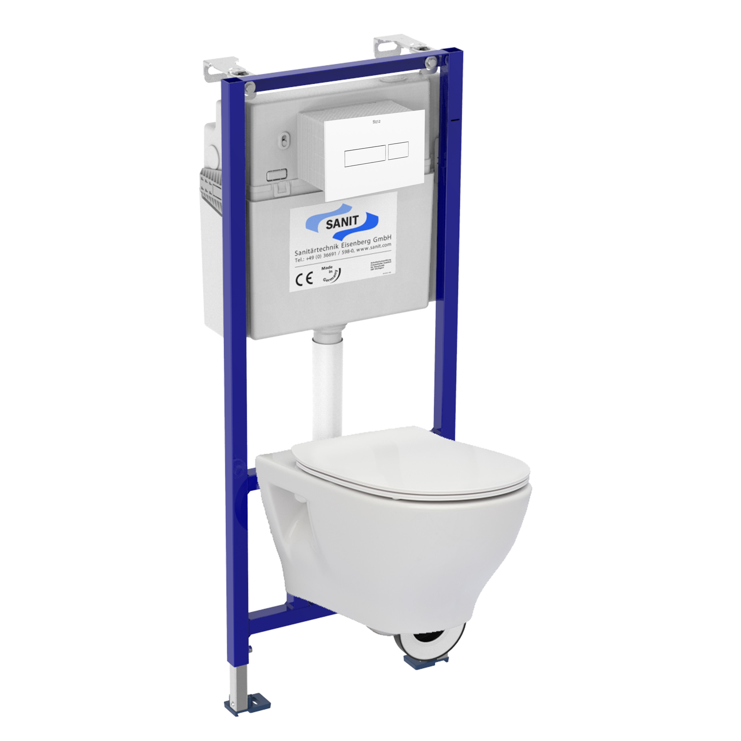 Zestaw podtynkowy WC Nereus + miska bezkołnierzowa + deska wolnoopadająca + przycisk NV1 biały Roca