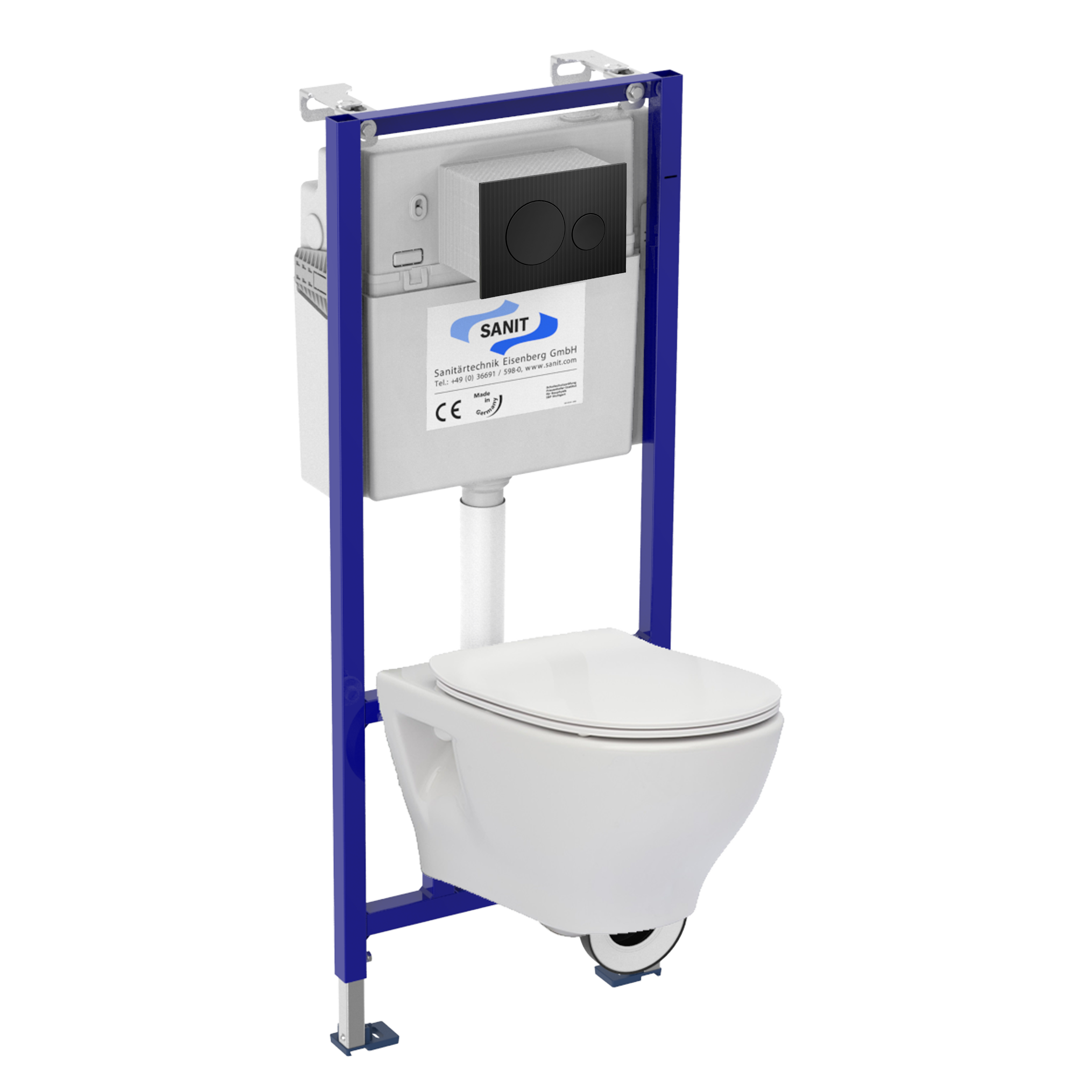 Zestaw podtynkowy WC Nereus + miska bezkołnierzowa + deska wolnoopadająca + przycisk Dance czarny Roca