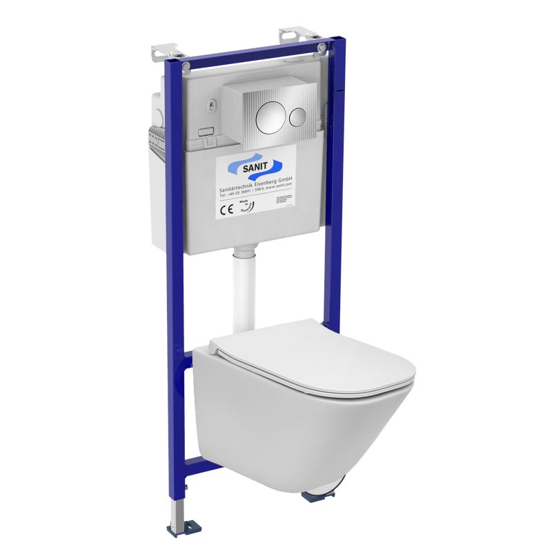 Zestaw podtynkowy WC Cassandra + miska wirowa bezkołnierzowa + deska wolnoopadająca + przycisk Dance chrom Roca