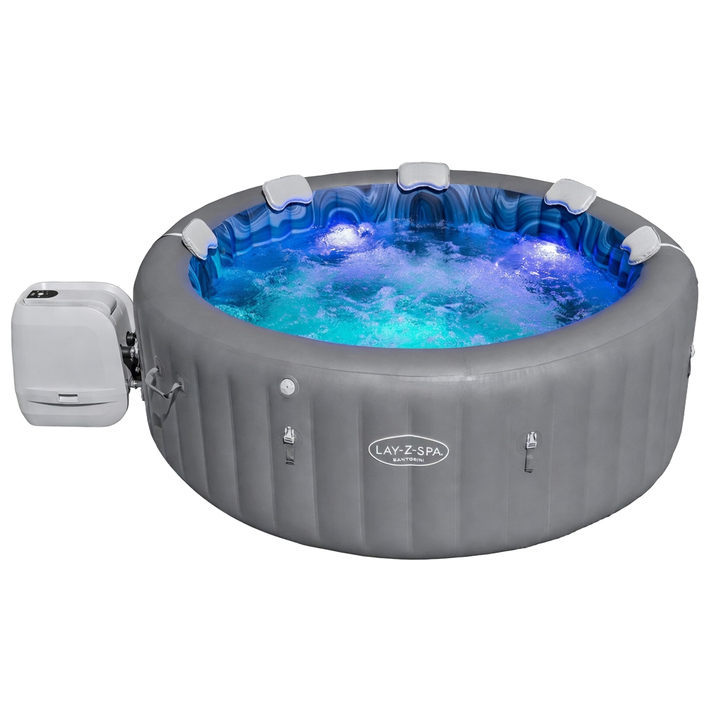 LAY-Z SPA dmuchane SANTORINI LED WIFI 7os 216x80cm jacuzzi ogrodowe Bestway