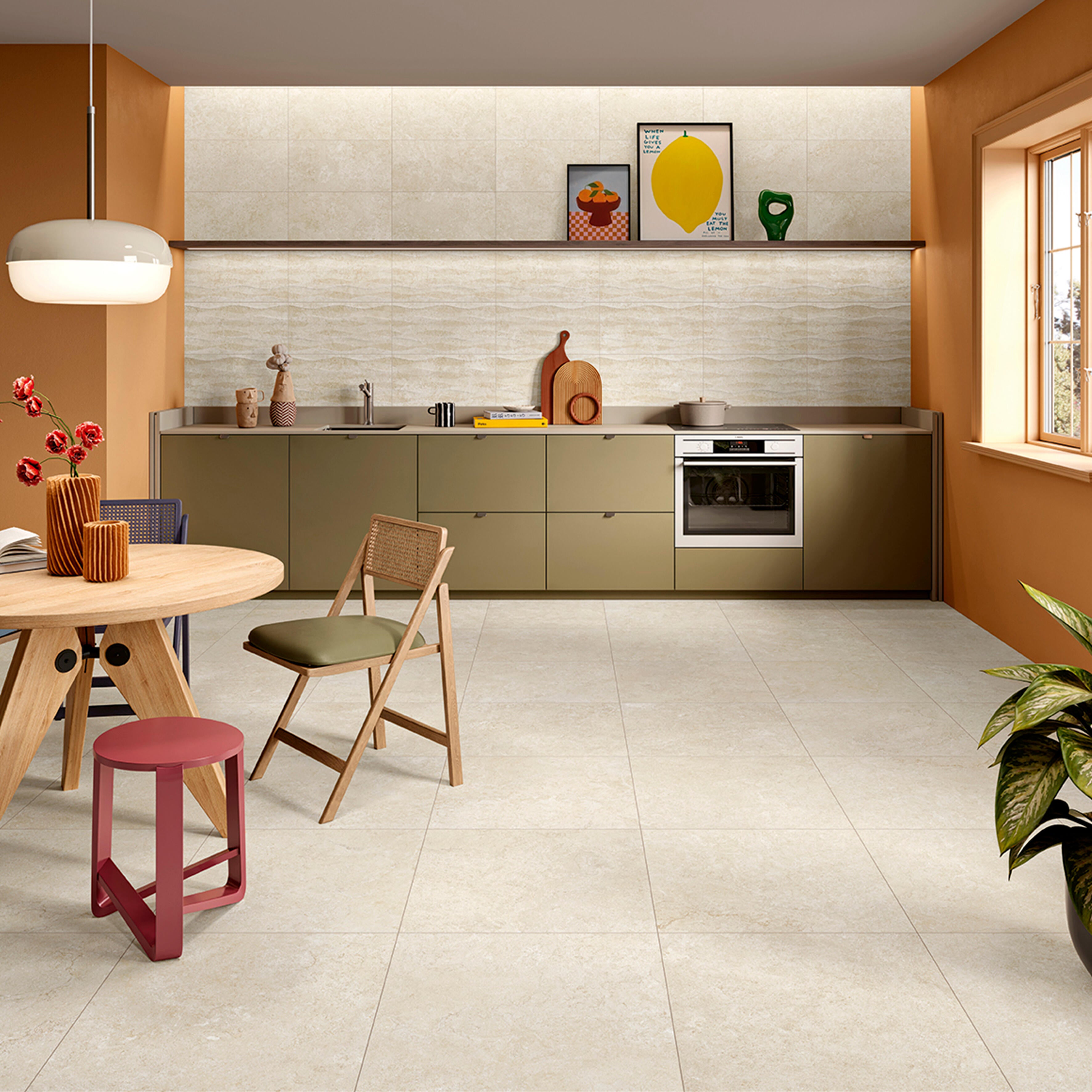 Pavimento cerâmico Gresart Soft Stone branco 60x60 cm - 9