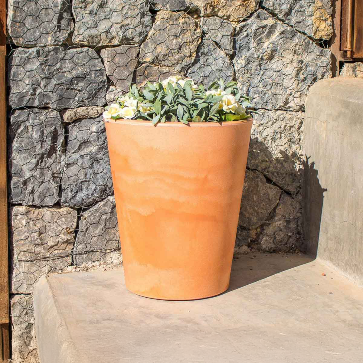 Maceta redonda de polietileno NEWGARDEN Gerbera ø 33 cm y 39 cm altura marrón topo - 5