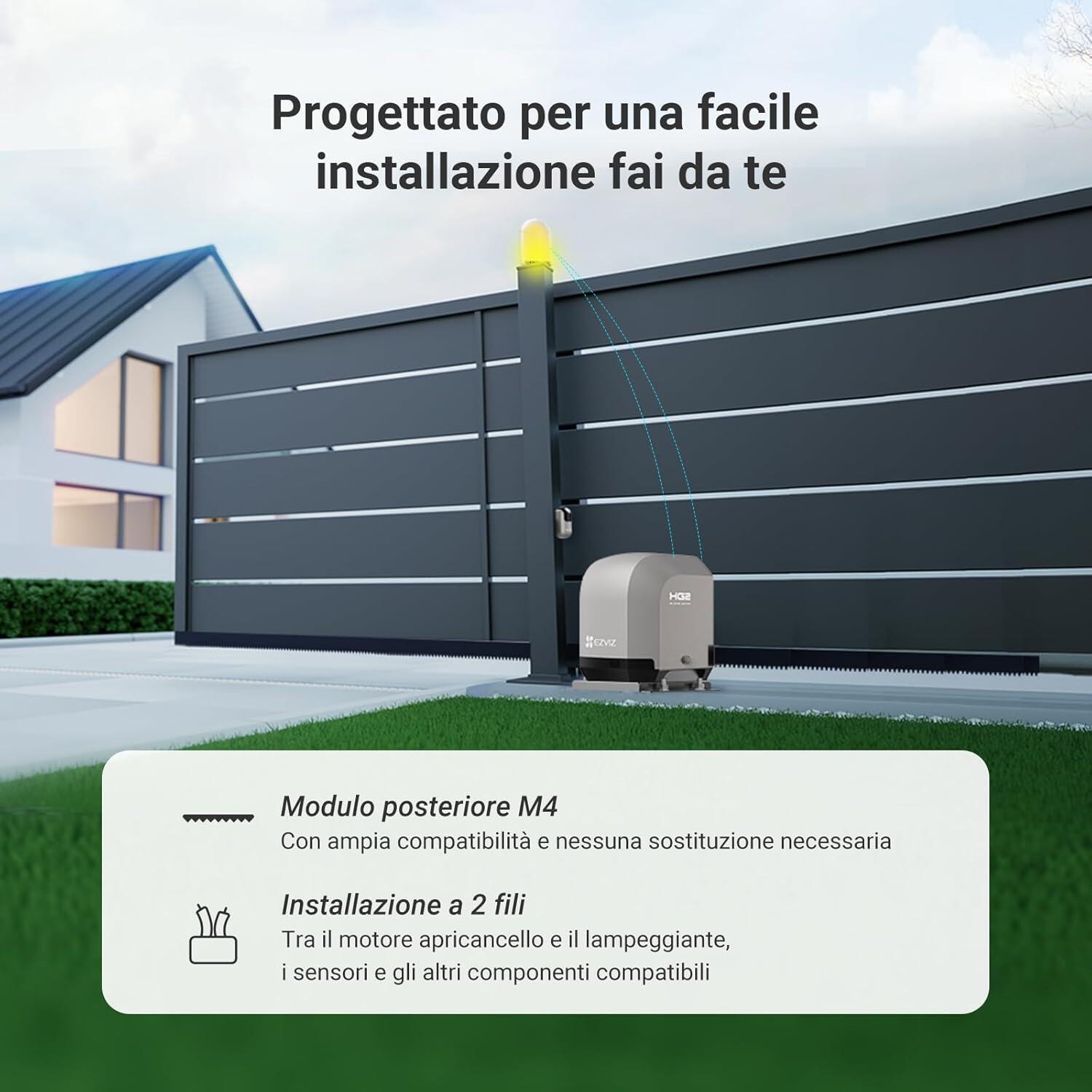 Motore per cancello scorrevole  EZVIZ KIT HG2 400 + LIGHTCAM - 4