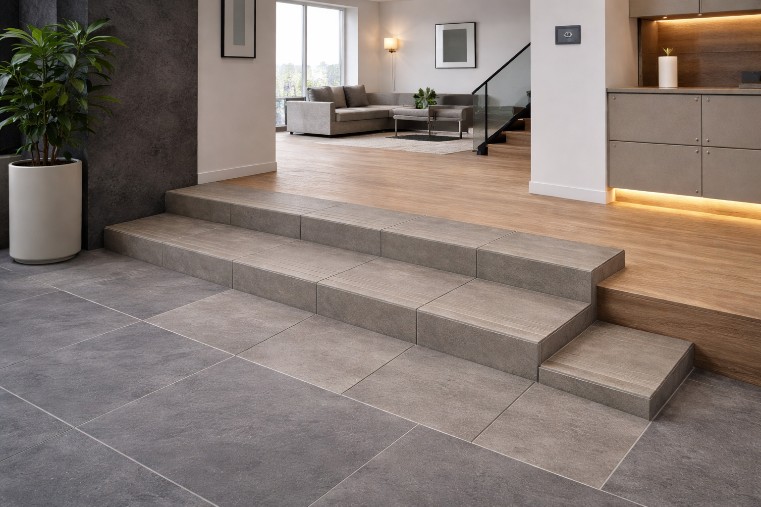 PELDAÑO PORCELÁNICO 32.5X32.5CM LUCENA GRIS MATE - 2