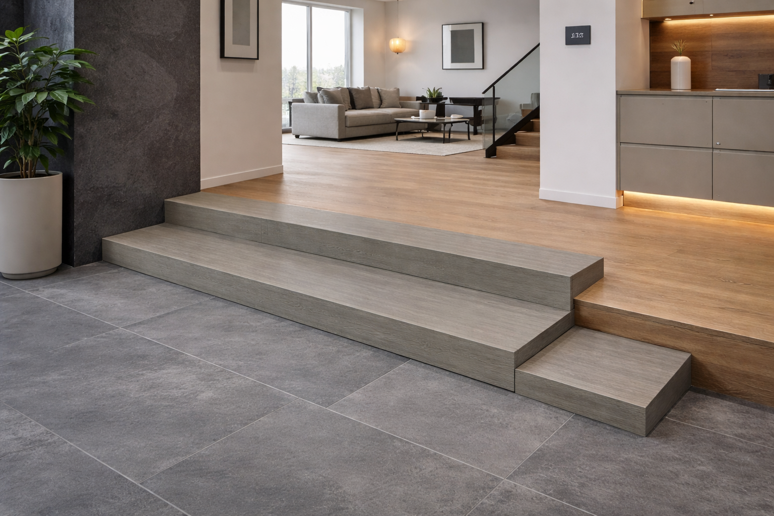 PELDAÑO PORCELÁNICO 31.7X120CM HARDWOOD ARGENT - 3