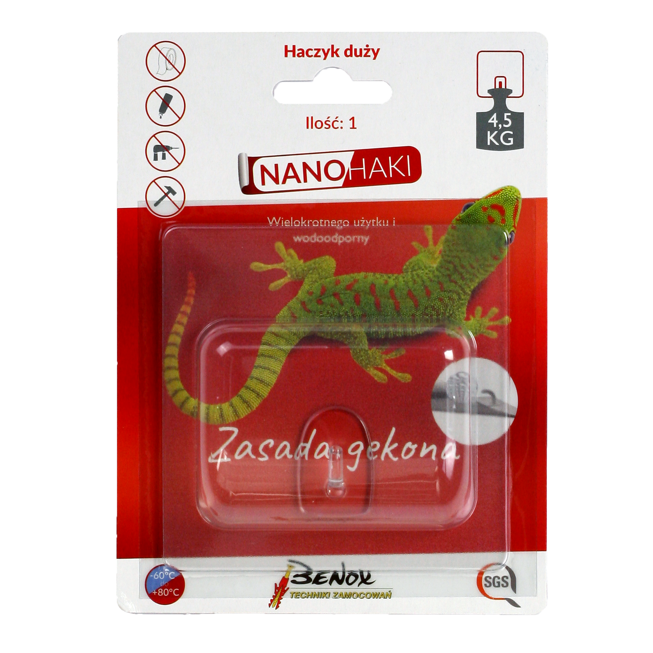 Haczyk samoprzylepny duży 1 szt. GMS12-11288 Benox