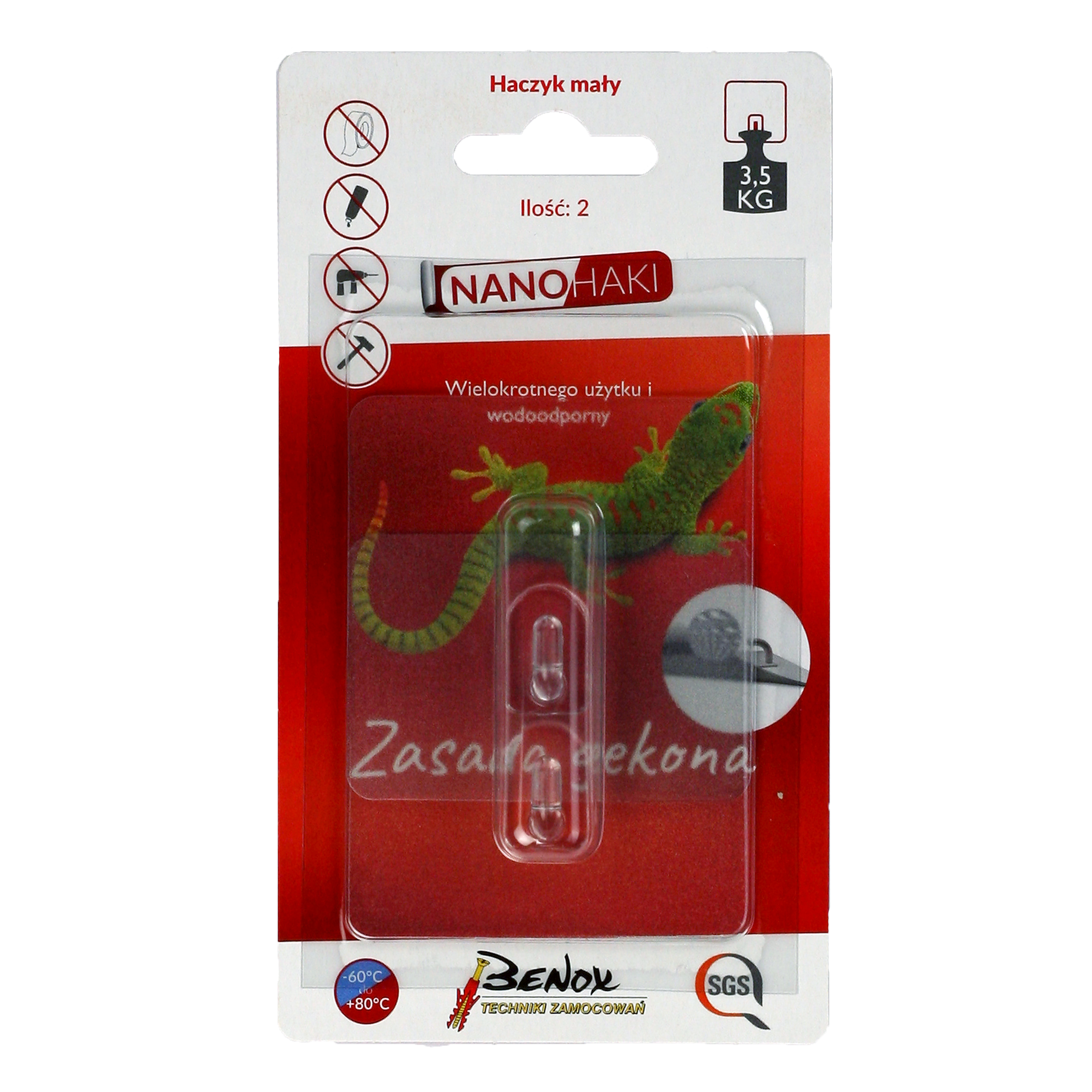 Haczyk samoprzylepny mały 2 szt. GMS12-11283 Benox