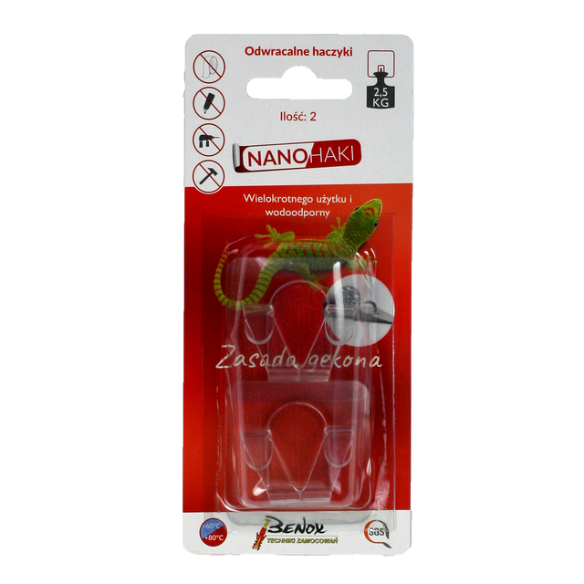 Haczyk samoprzylepny odwracalny 2 szt. GMS12-11277 Benox