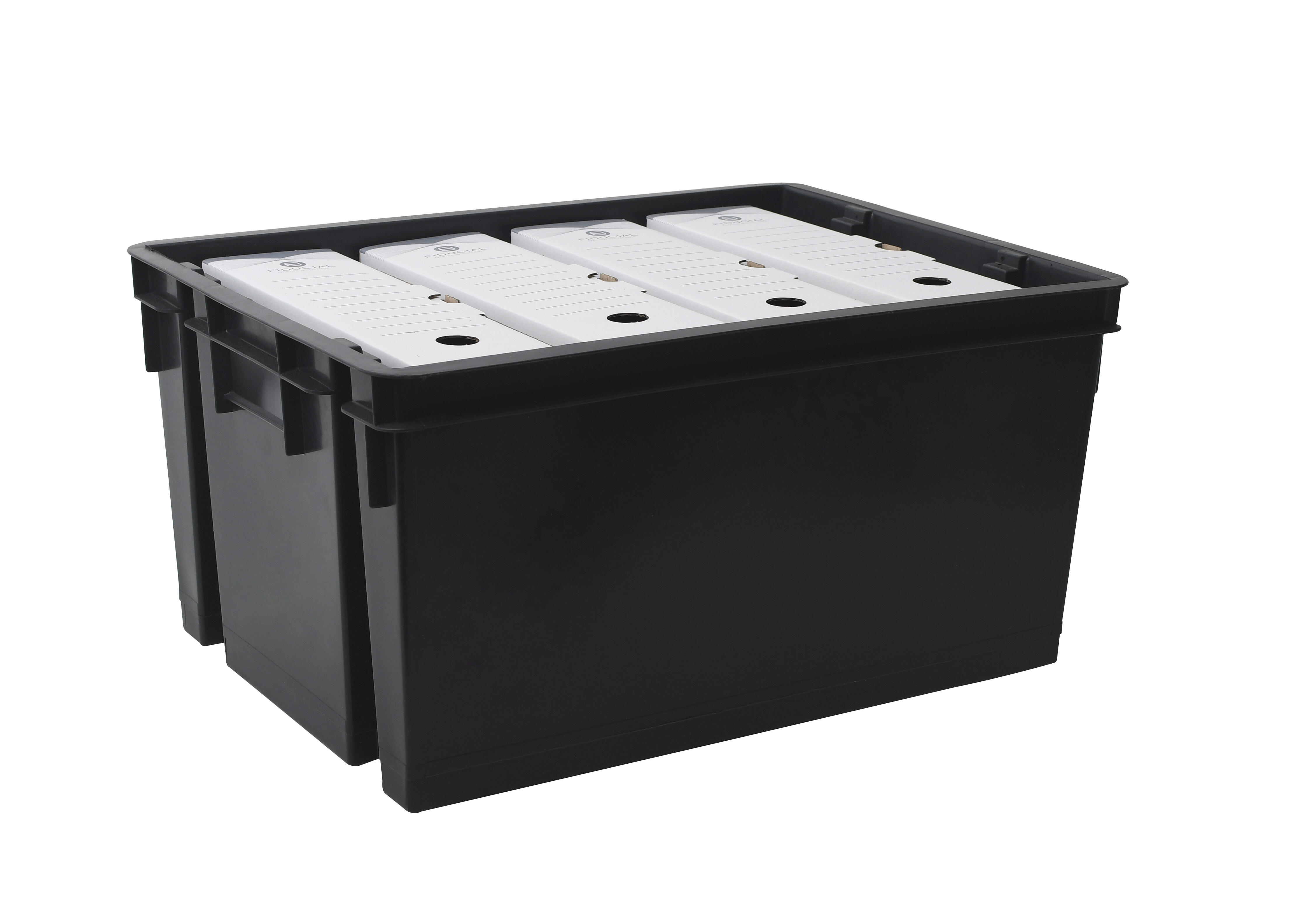 Bac de rangement plastique gris 50 L 56 x 41 x H.29,5 cm - 3
